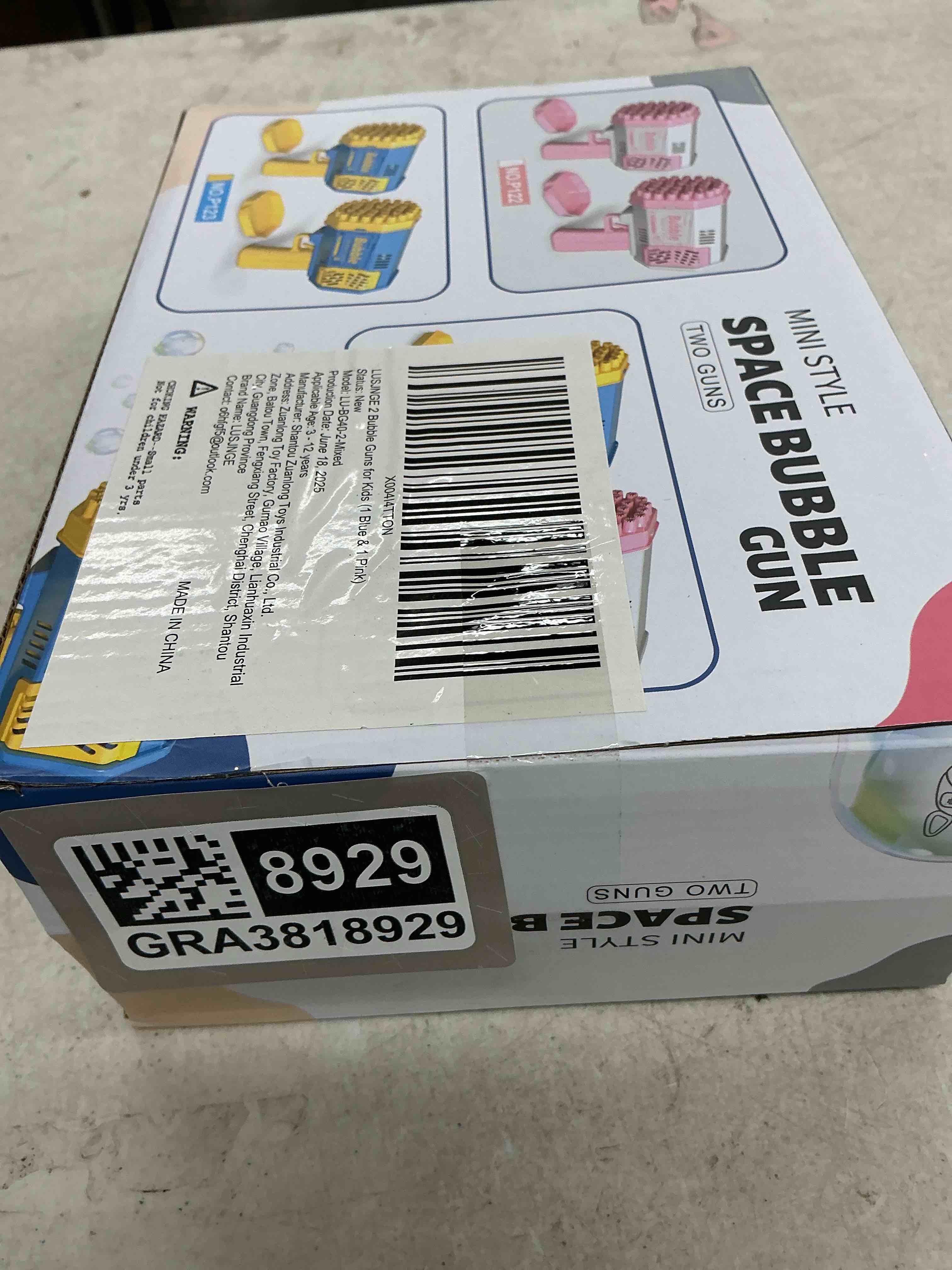 Condition photo showing Good Condition for 2 bubble gun with 2 bottles refill solution for kids, 40-hole light up bubble machine for toddlers 1-3, bubble blaster maker, party favors toys for boys girls 4-8 birthday gifts 40 holes-1 pink + 1 blue