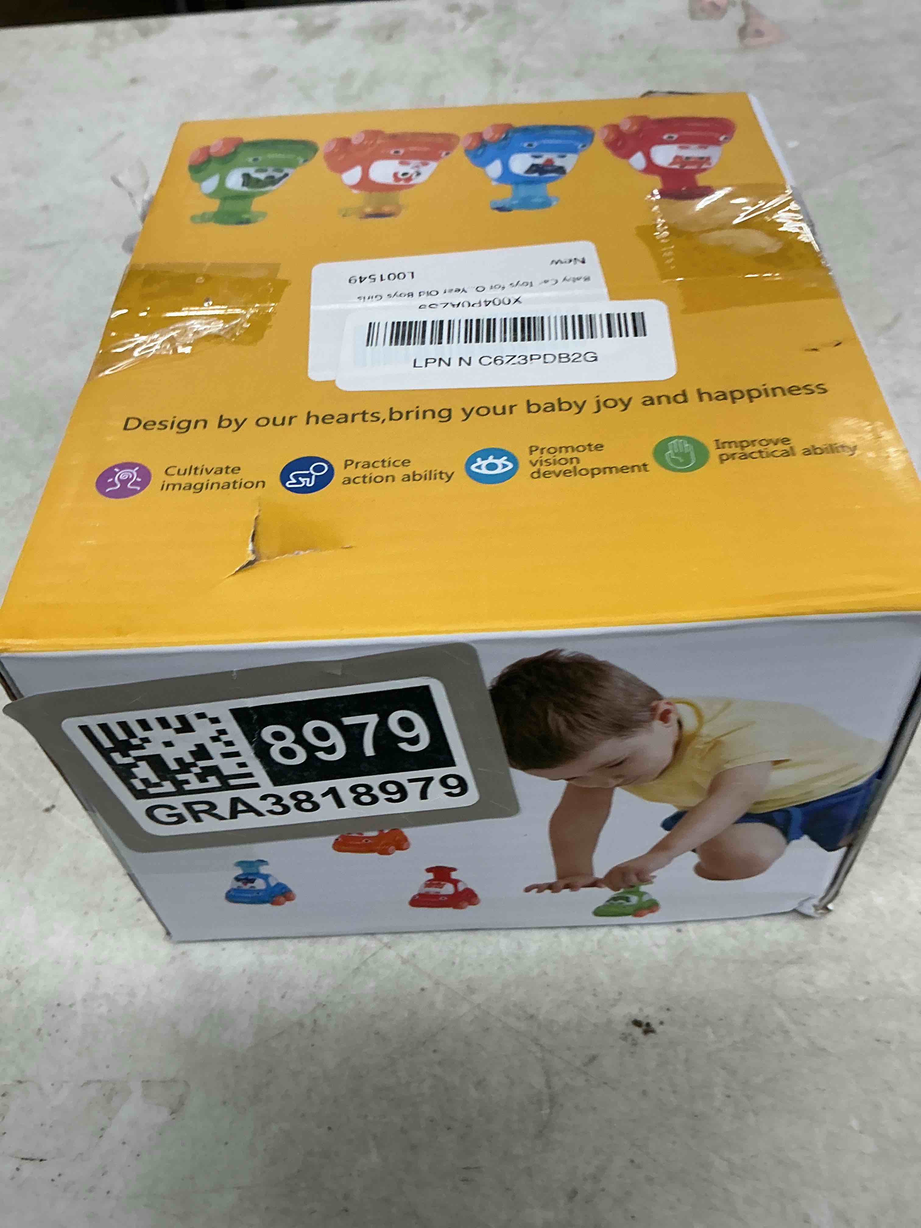 Condition photo showing Good Condition for baby car toys for one year old boy birthday gift?push and go cars for toddlers 1-3 newborn infant 4pcs vehicles set for kid 12-18 months toddler toys first birthday gifts for 1-3 year old boys girls