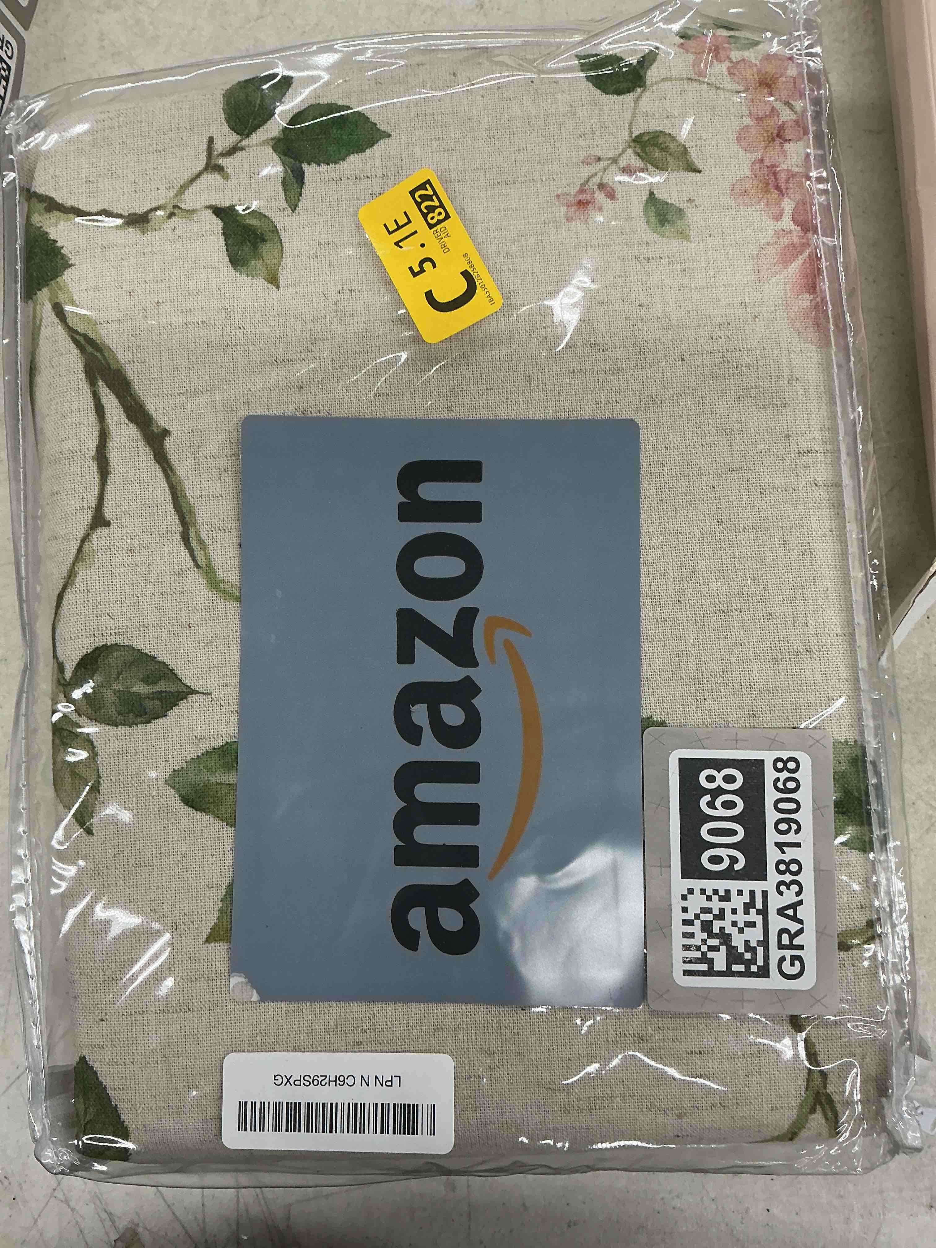 Condition photo showing Good Condition for vintage floral blackout curtains 84 inch, 2 panels spring linen texture farmhouse drapes for living room bedroom printed flower design rod pocket