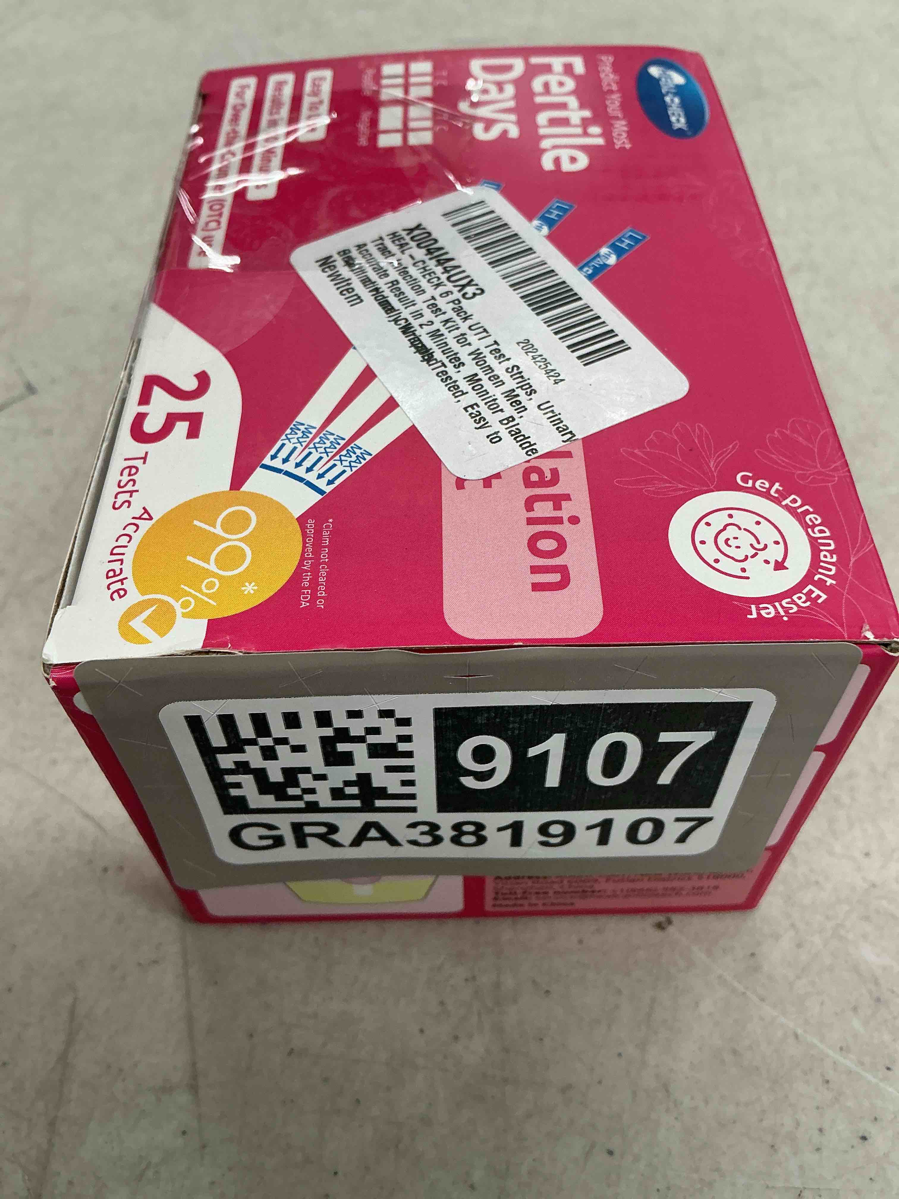Condition photo showing Good Condition for 25 count ovulation test strips with cups, bulk ovulation test strips for women, ovulation predictor kit, accurate fertility tests for home, individually wrapped 5mm lh