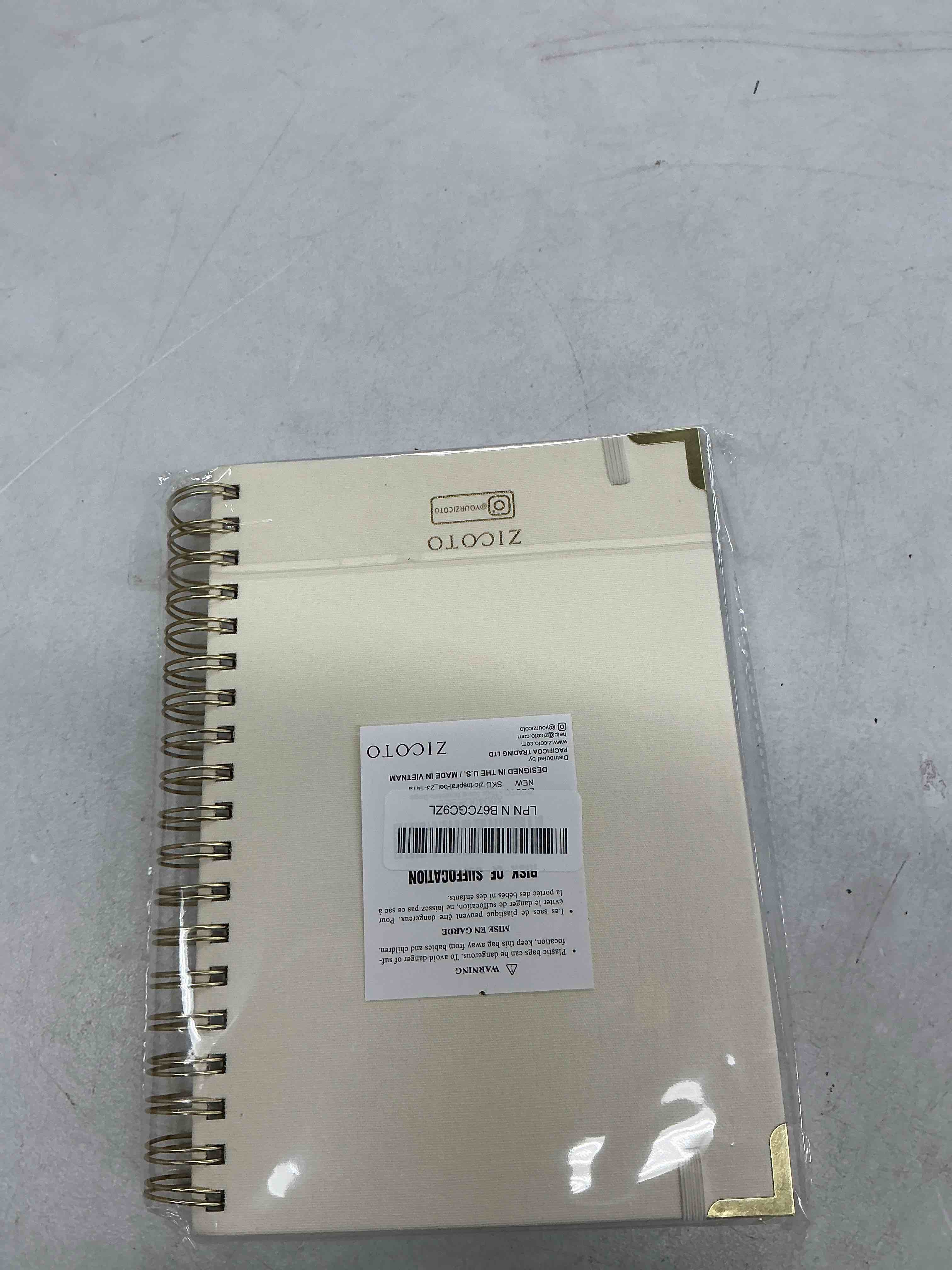 Condition photo showing Good Condition for aesthetic thick spiral notebook journal for women in b5 format - modern linen hardcover college ruled note book with 300 lined pages - perfect for writing and staying organized at work or school beige b5