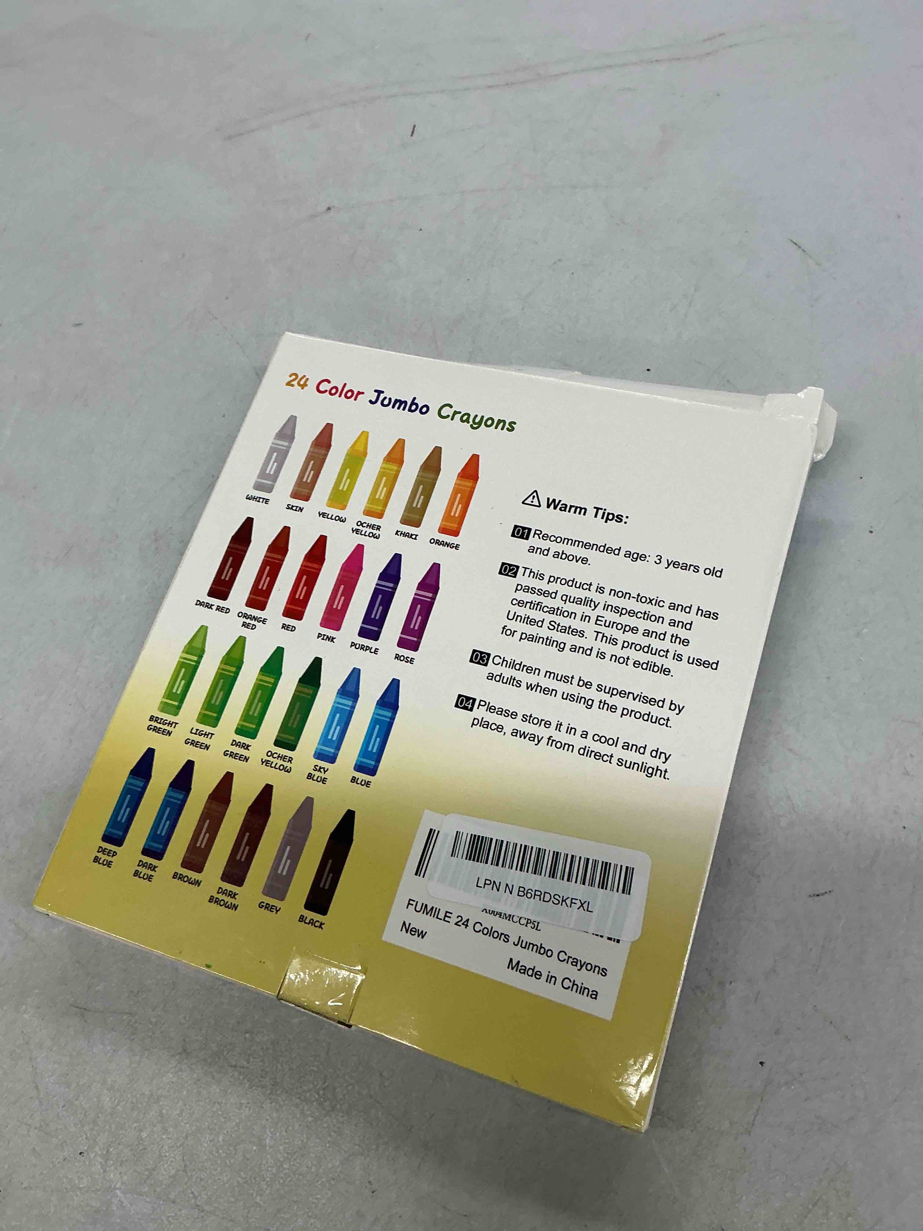 Condition photo showing Good Condition for 24 colors jumbo crayons for toddlers 1-3.washable,non-toxic crayon for toddlers ages 4-8.easy to hold and unbreakable big toddler crayons for toddler coloring.best gift for holiday ,travel and art