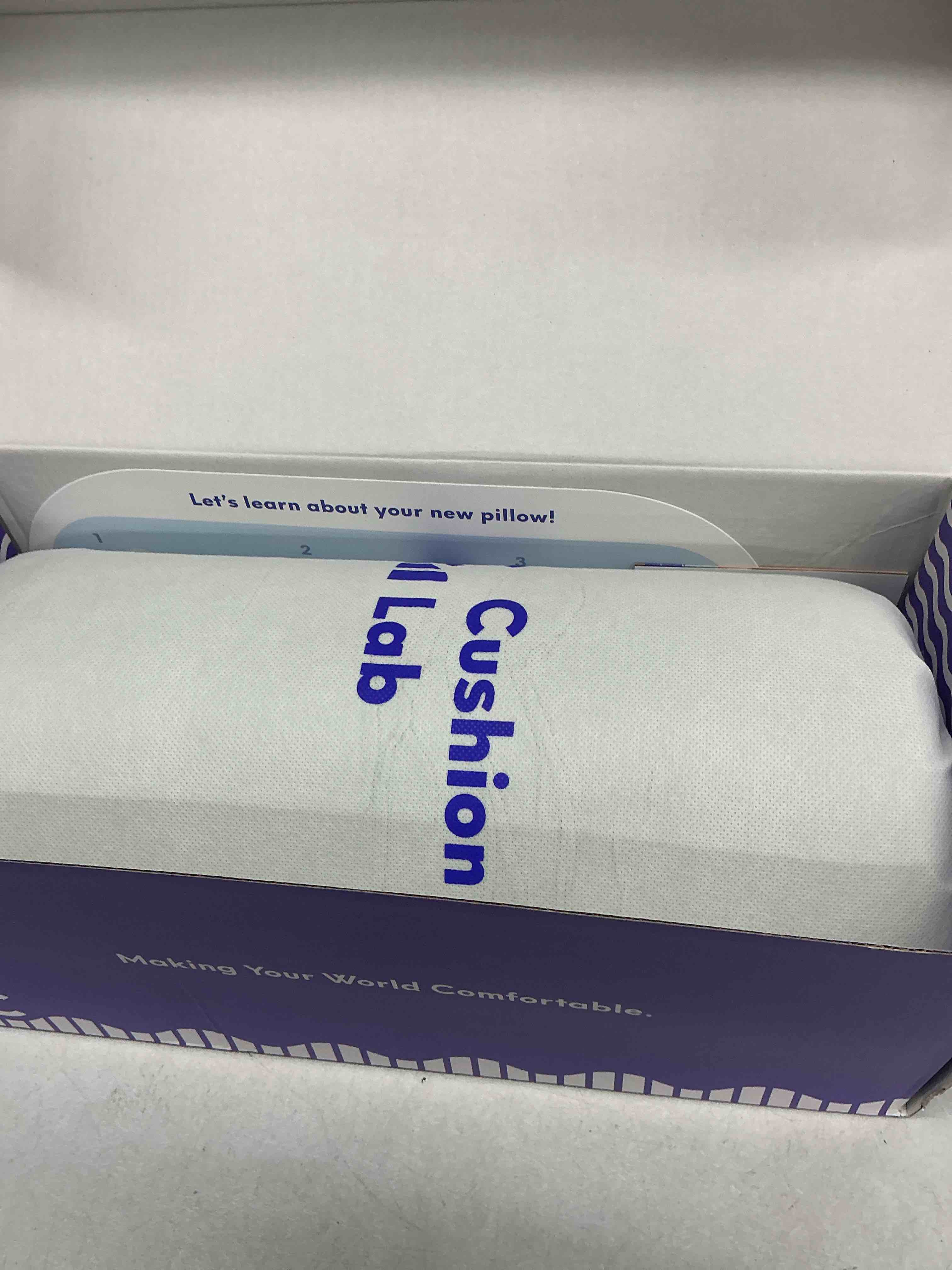 Condition photo showing Good Condition for c cushion lab deep sleep pillow, patented ergonomic contour design for side & back sleepers, orthopedic cervical shape gently cradles head & provides neck support & shoulder pain relief - calm grey