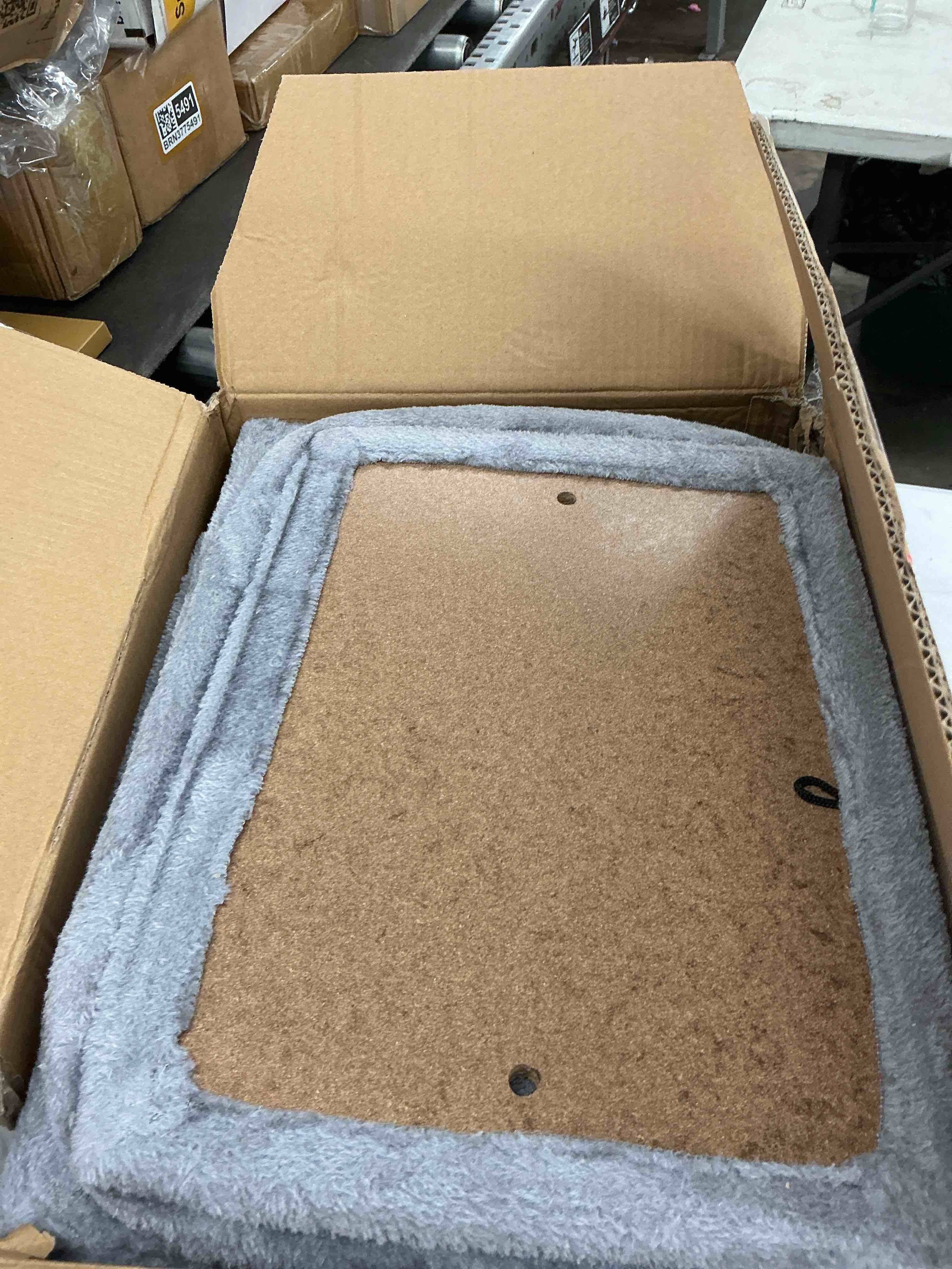 Condition photo showing Good Condition for cat tree with cat condo and two hammocks, cat tree with scratching posts and scratching pads, cat tower for indoor cats, activity centre climbing tree with playful toy balls, grey