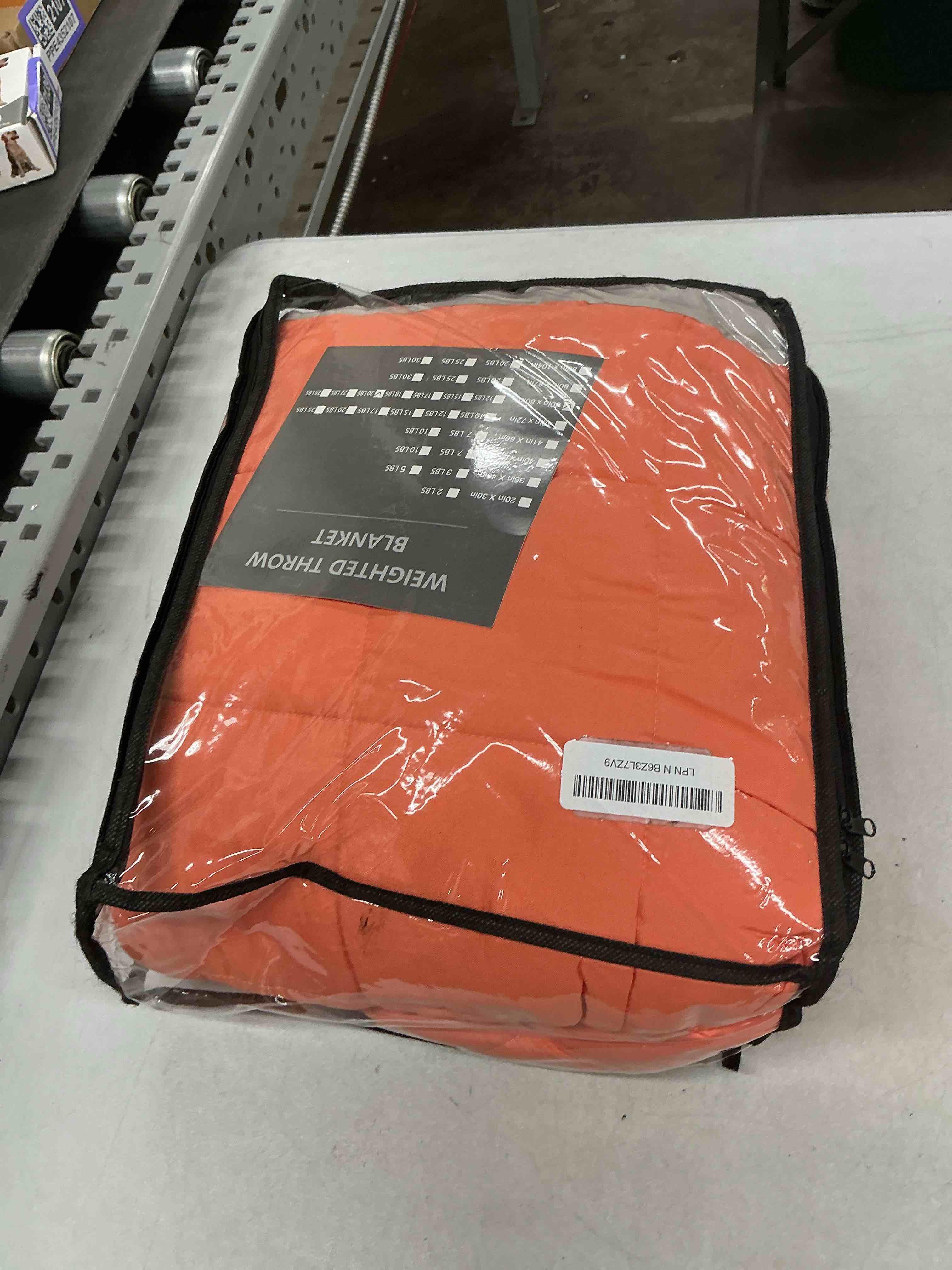 Condition photo showing Good Condition for yescool weighted blanket for adults (20 lbs, 60” x 80”, orange) cooling heavy blanket for sleeping perfect for 190-210 lbs, queen size breathable blanket with premium glass bead, machine washable orange 60x80-20 lbs