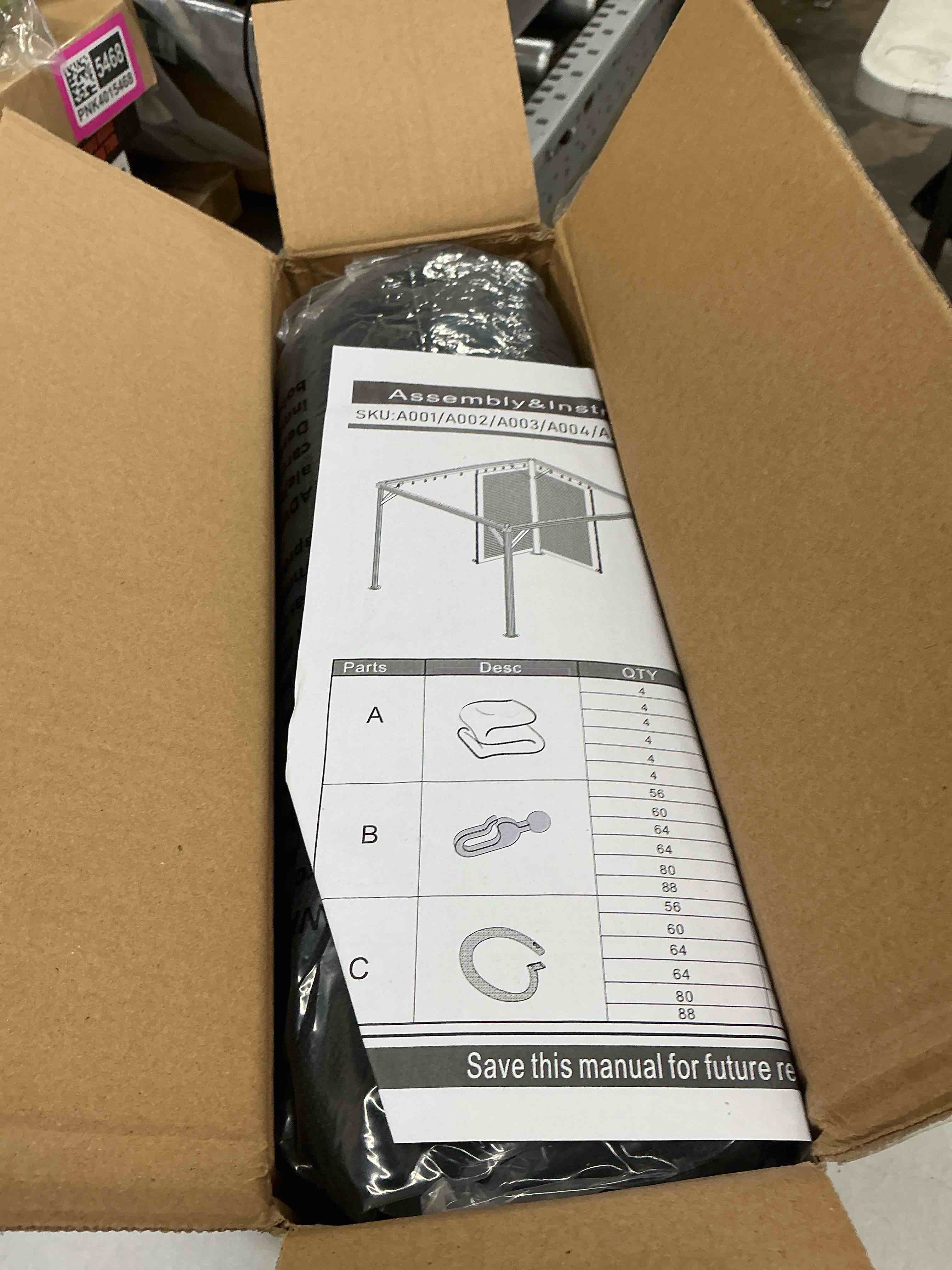 Condition photo showing Good Condition for cowvie gazebo replacement netting screen, 12' x 14' universal gazebo 4-panel mosquito sidewalls with double zippers for outdoor patio (only netting) black 12' x 14'