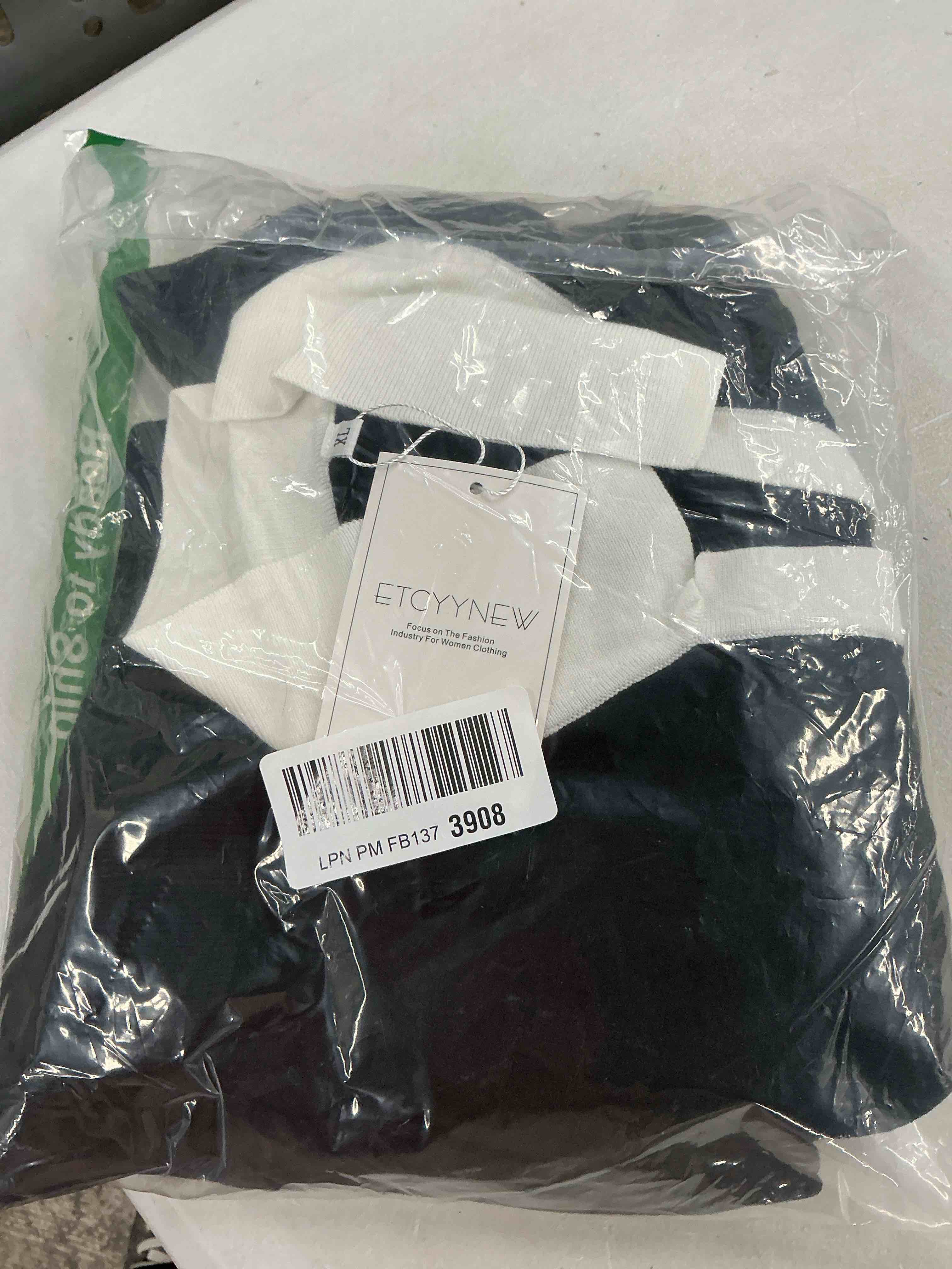 Condition photo showing Good Condition for etcyy new two piece sets for women summer knit top pleated mini skirts dressy preppy sweater sets blackwhite x-large