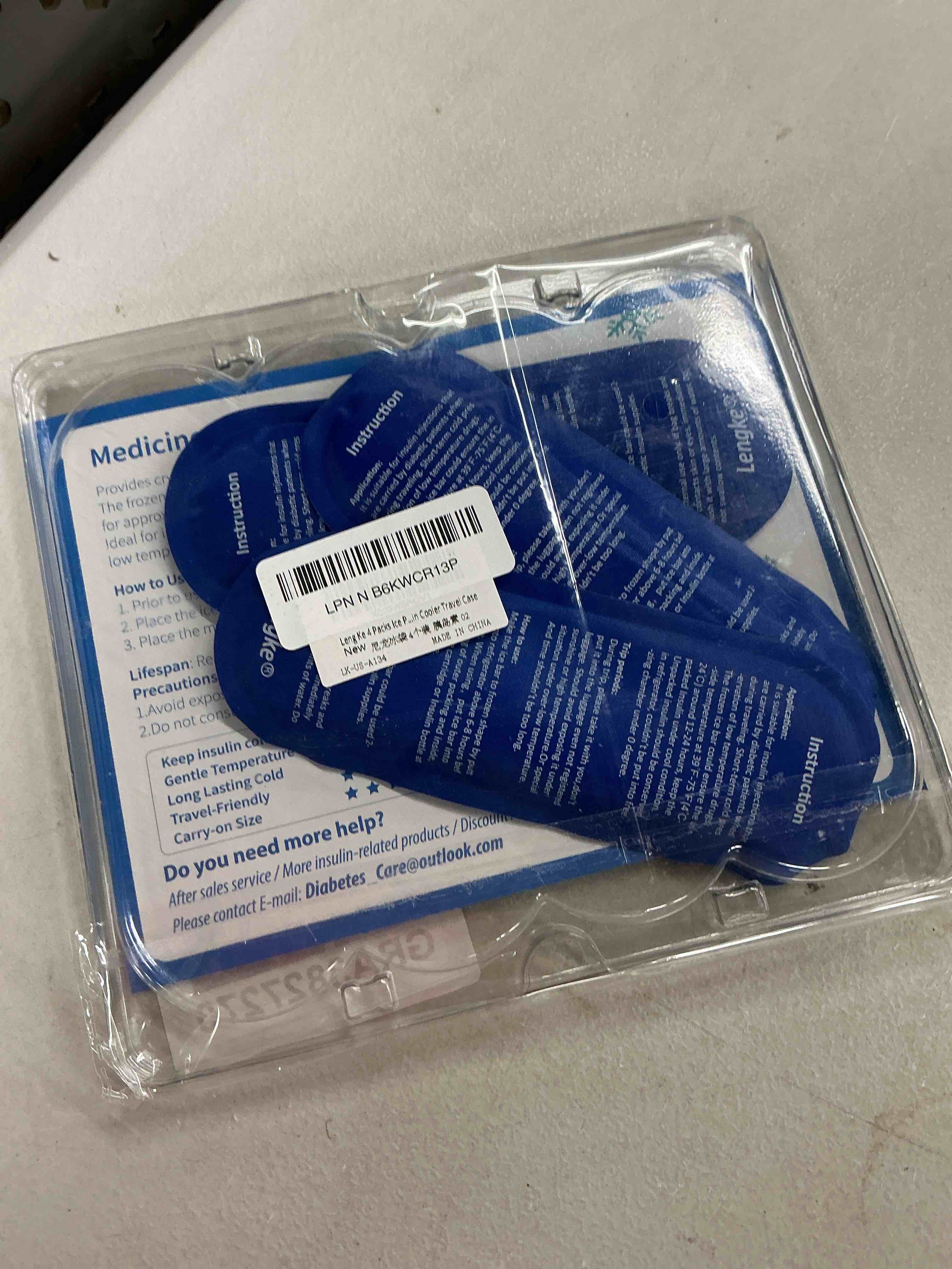 Condition photo showing Good Condition for leng ke ice packs, tsa approved ice packs for insulin cooler travel case (4 packs) 4pcs ice packs