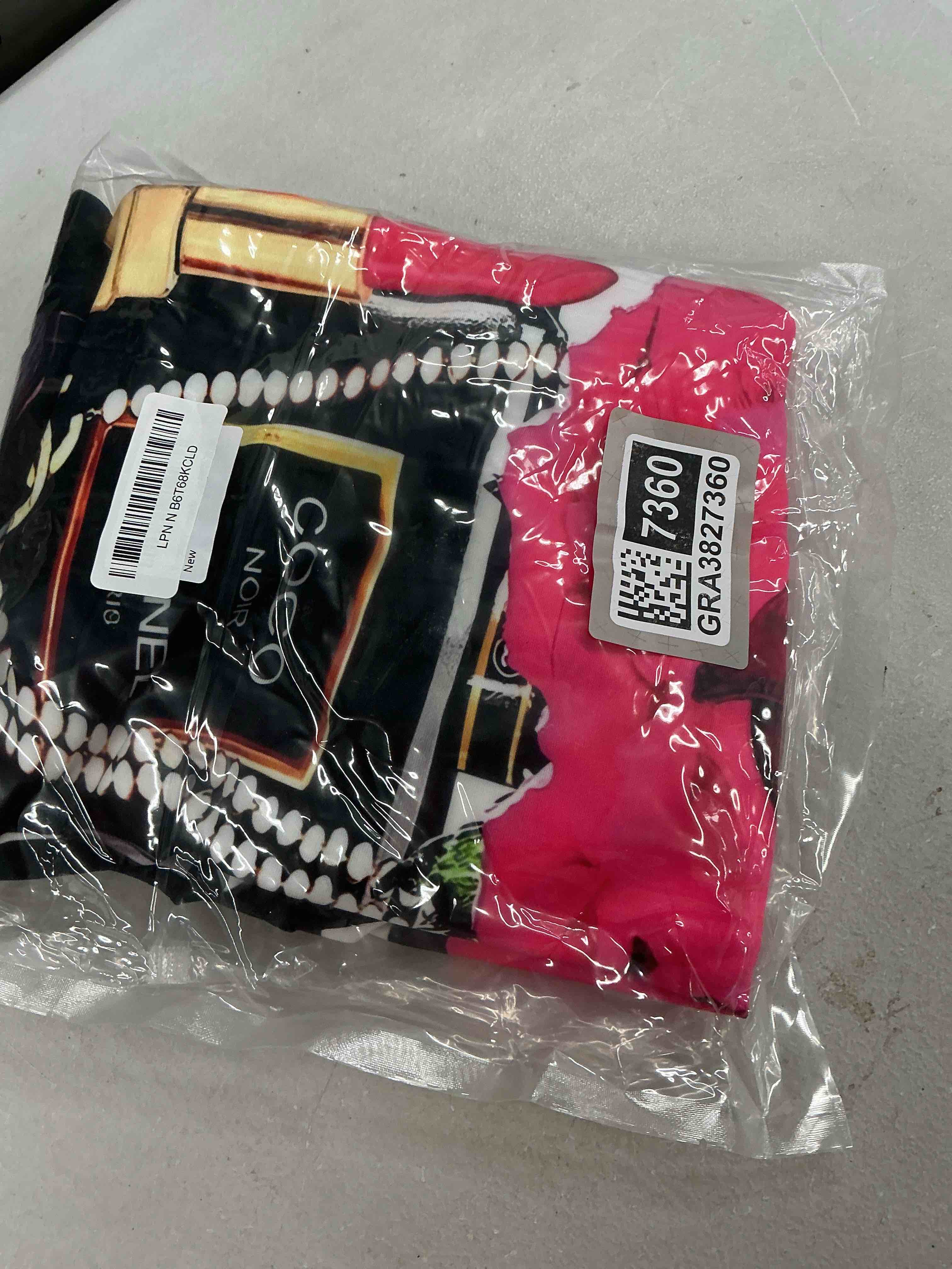 Condition photo showing Good Condition for fashion accessory travel luggage cover fashion girl perfume and lipstick and heels travel suitcase cover anti-scratch suitcase cover fits 26-28 inch l(26-28in) luggage cover-20