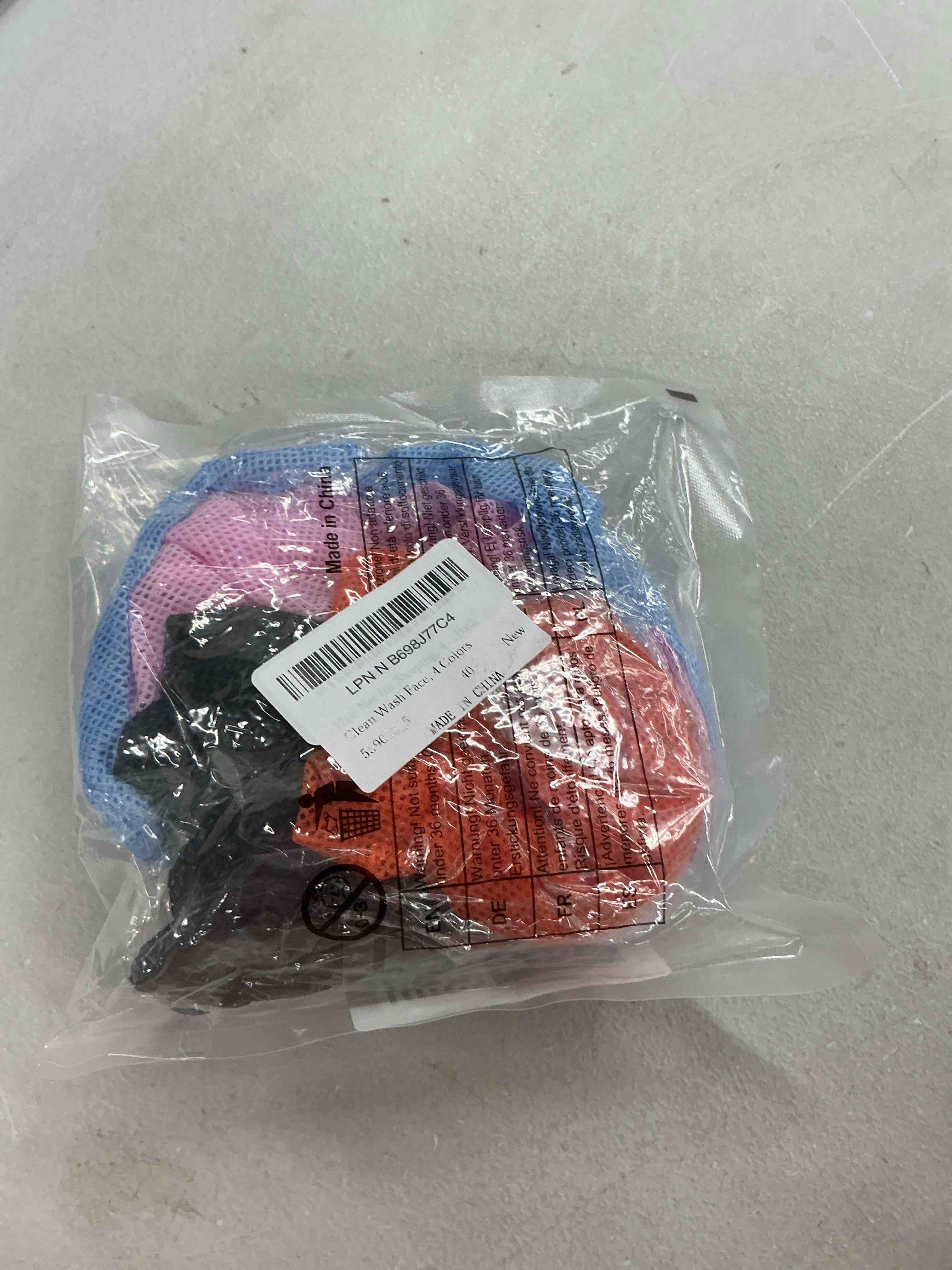 Condition photo showing Good Condition for hair net for sleeping, 4 pcs mesh sleep bonnets for women curly hair sleep cap for sleeping bath clean wash face, 4 colors