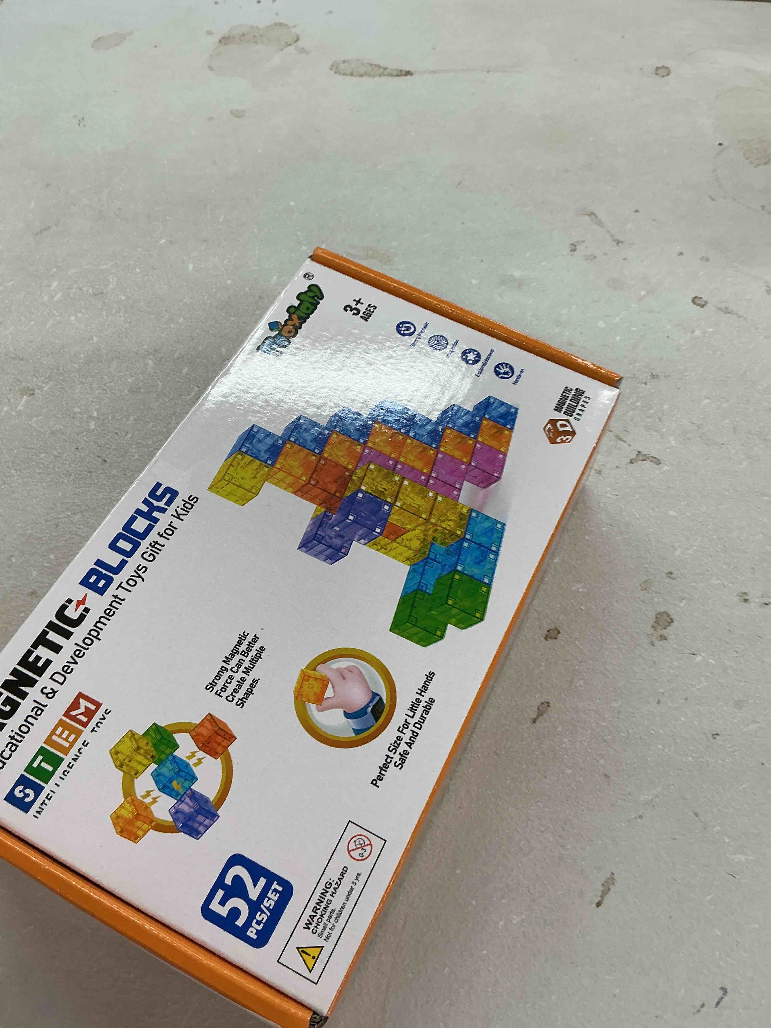 Condition photo showing Good Condition for magnetic blocks - 52pcs translucent magnetic cubes, digit building blocks magnet toys for kids, rainbow stem creativity toys 3+ year old boys & girls toddlers kids christmas birthday gifts