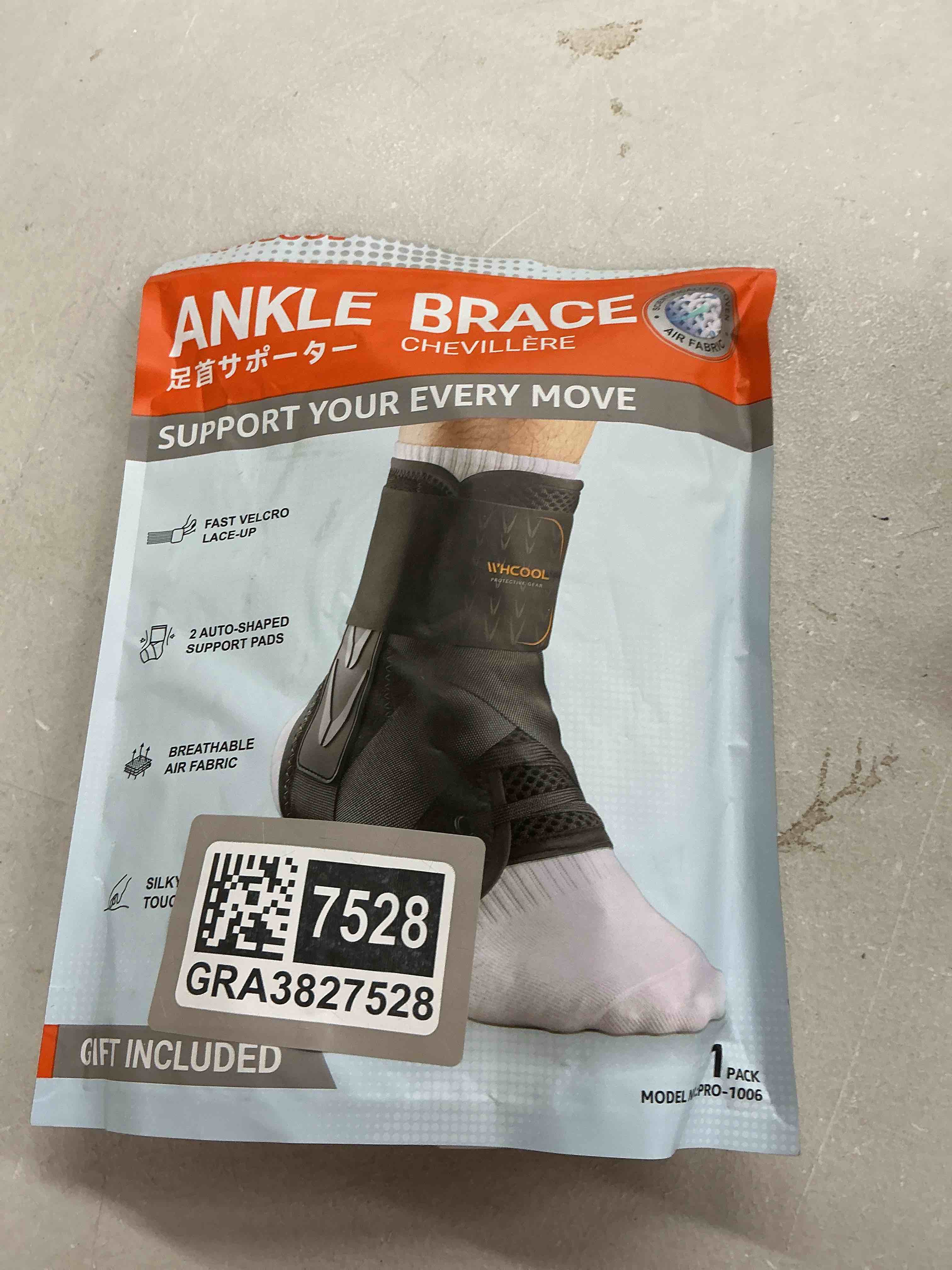Condition photo showing Good Condition for slim-fit ankle brace for sprained ankle, quick lace up ankle support for women men with 2 auto-shaped pads, air fabric cool ankle stabilizer for injury recover, running,sports,xs(9.6”-10”) xs(ankle size:24-26.5cm)/pack of 1
