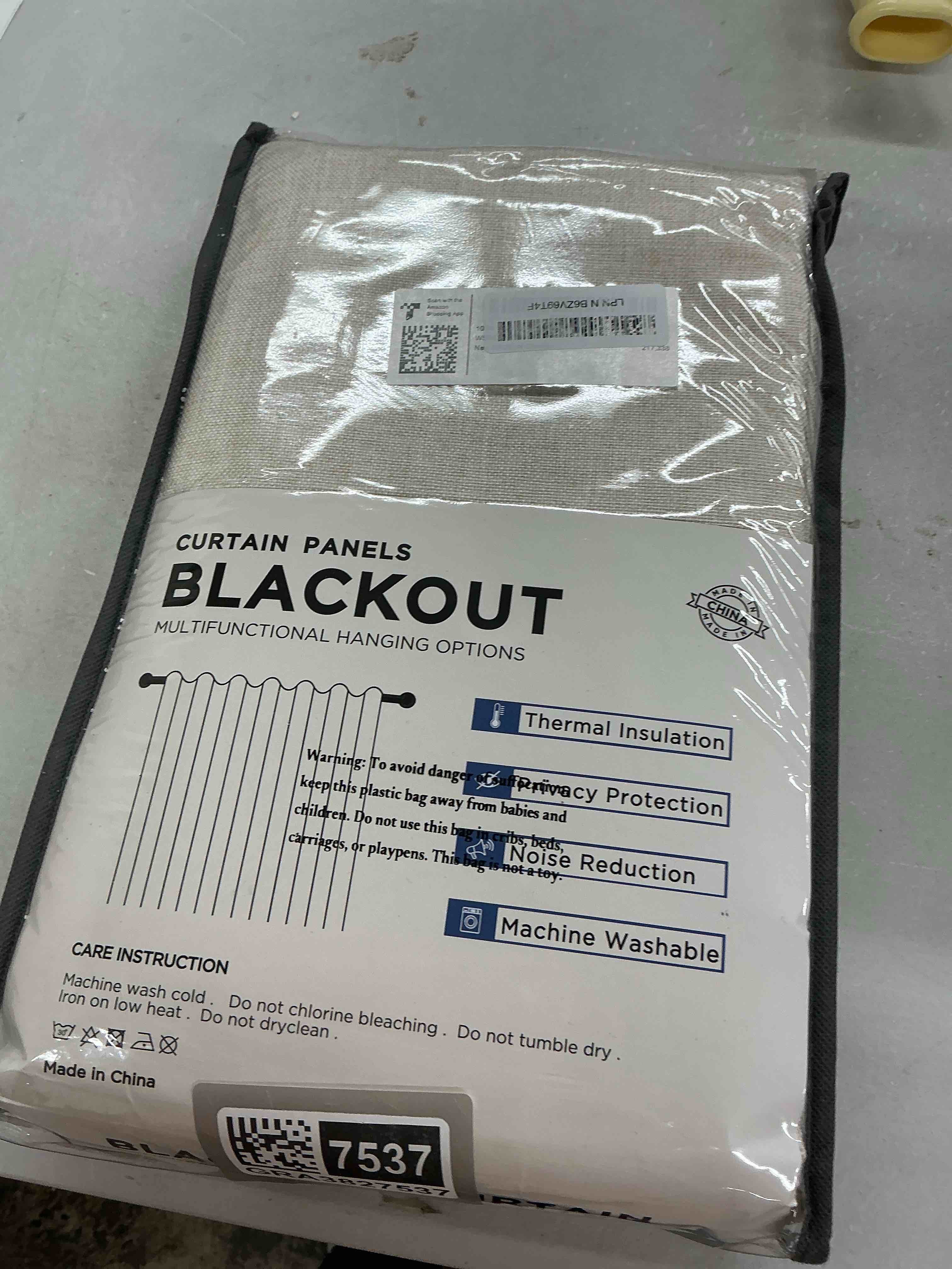 Condition photo showing Good Condition for 100% blackout shield linen blackout curtains for bedroom 84 inches long, back tab/rod pocket living room drapes, thermal insulated blackout curtains 2 panels set, 50" w x 84" l, cream cream 50"w x 84"l (pack of 2)