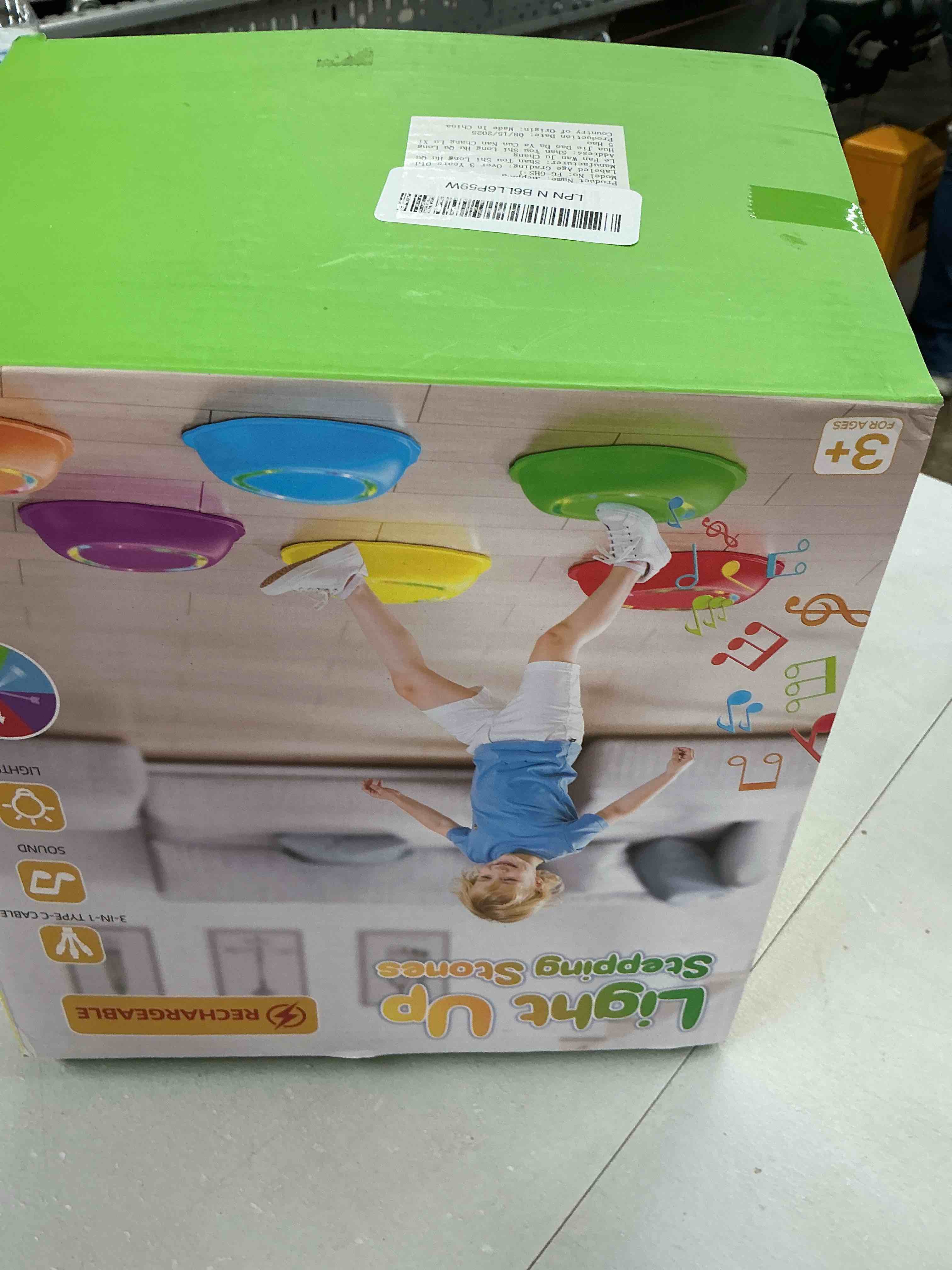 Condition photo showing Good Condition for rechargeable stepping stones for kids, 6pcs music and light up anti-slip balance sensory toys for toddler, kids indoor and outdoor play equipment, birthday gifts toys for 3 4 5+ year old kids