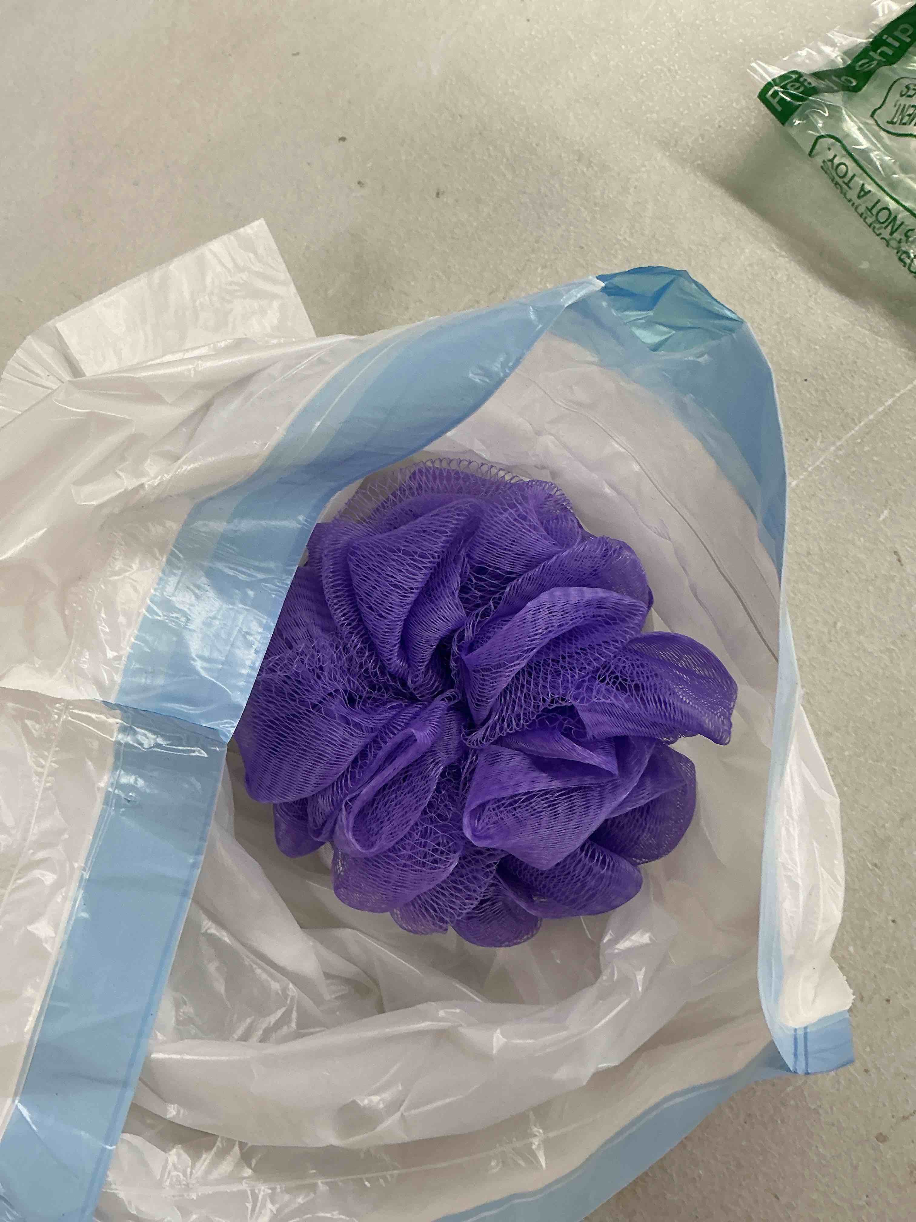 Condition photo showing Good Condition for aquasentials mesh pouf bath sponge 1 pice purple)