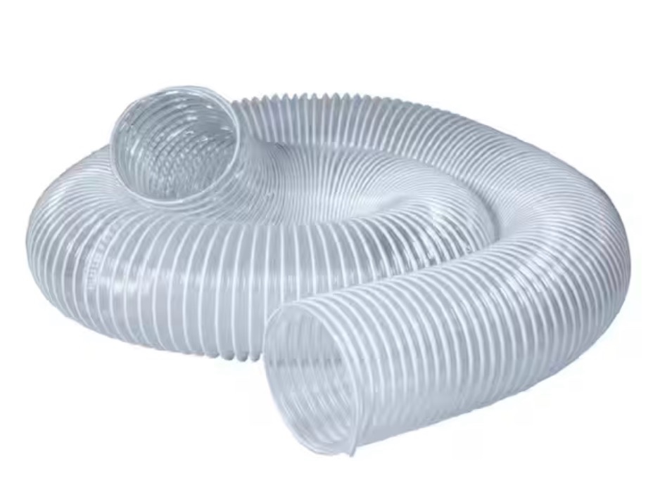 3 in. x 10 ft. PVC Flexible Dust Collection Hose in Clear