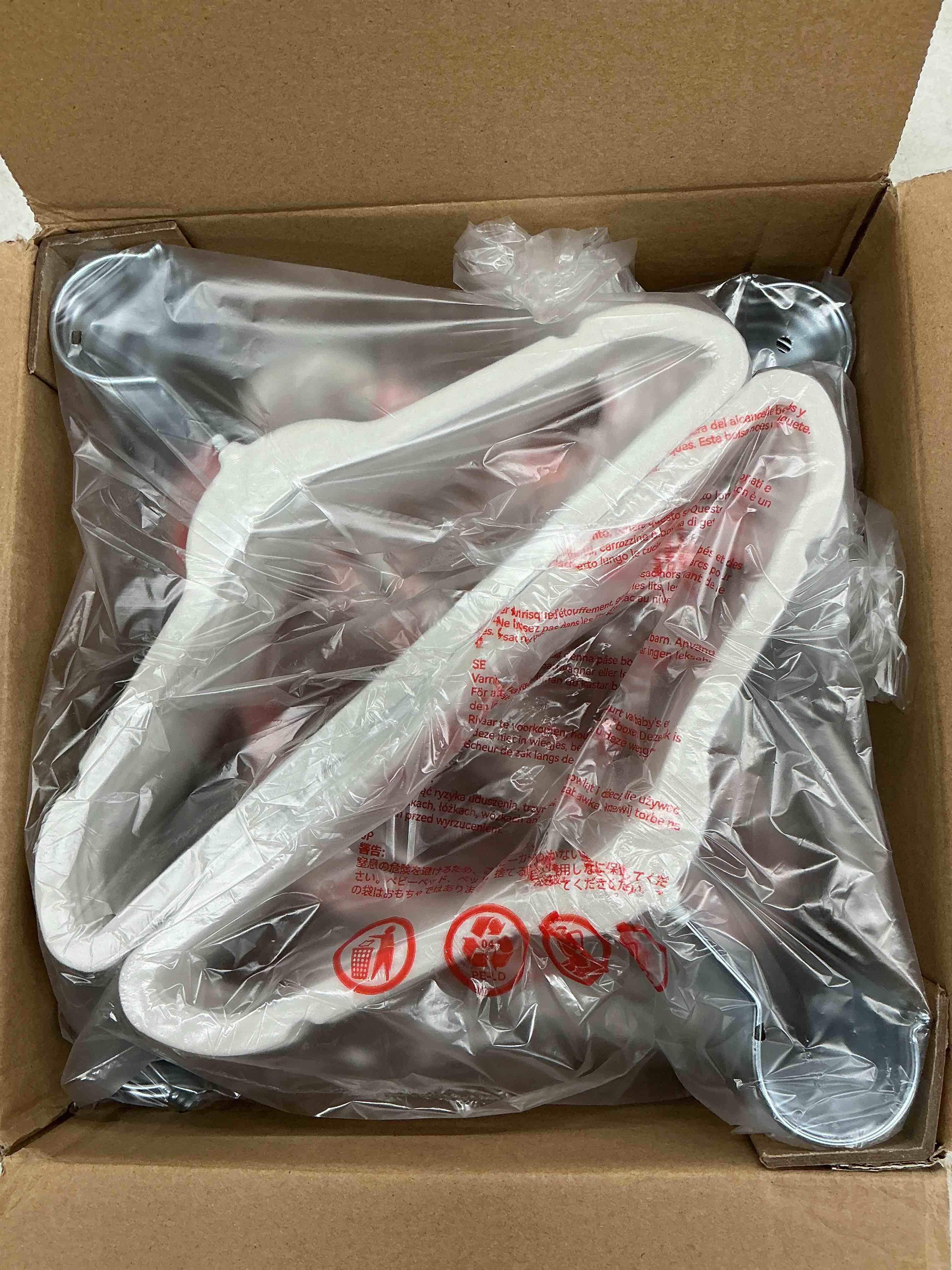 Condition photo showing New/Like New for house day 11 inch velvet baby hangers 50 pack white, premium kids hangers for children, infant & toddler clothes, durable non slip small baby felt hanger for closet, ideal for everyday use white 11 inch 50 pack
