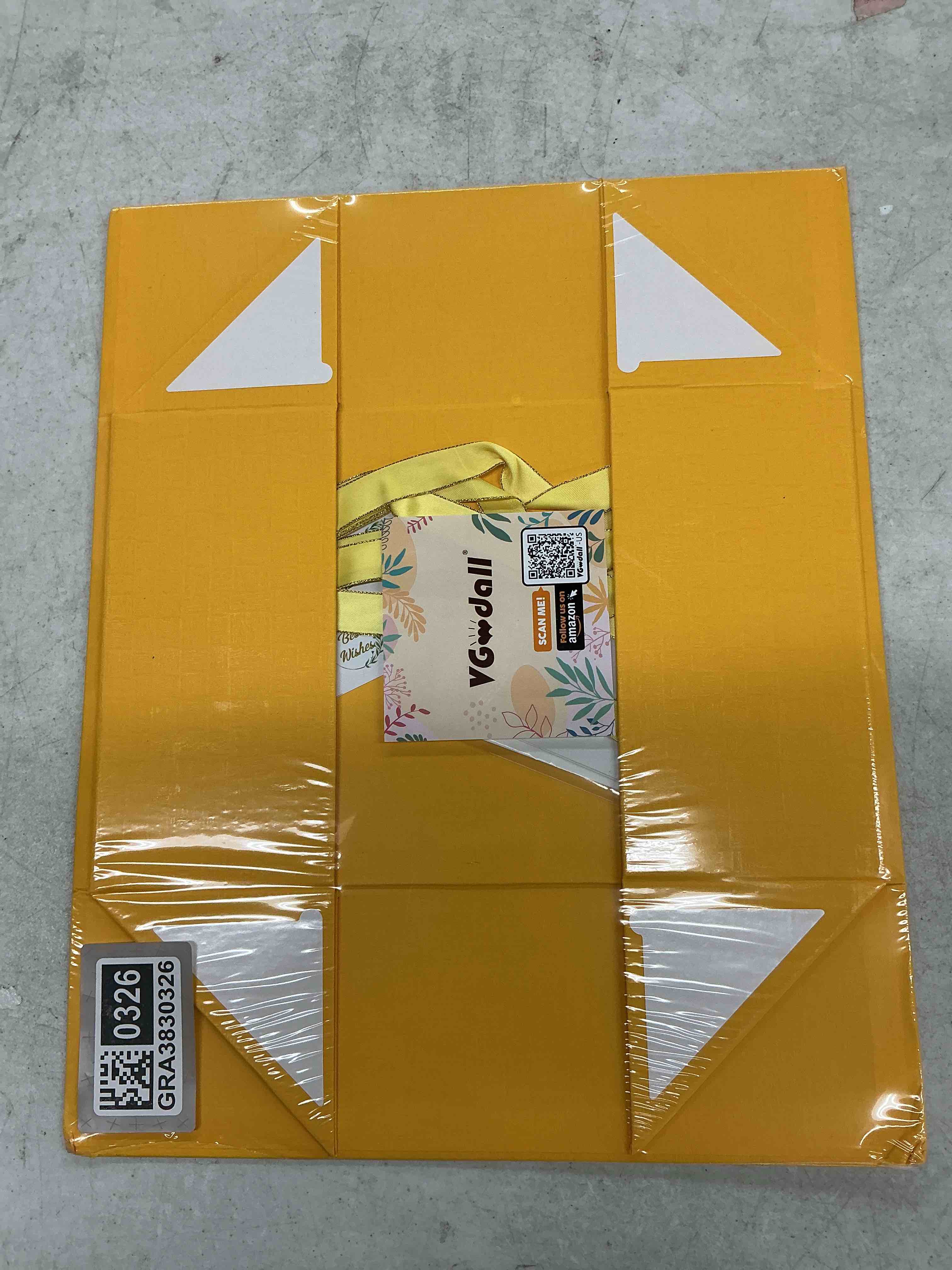 Condition photo showing New/Like New for vgoodall yellow magnetic gift box, 14x8.7x4.3inches with lid and ribbon, perfect for bridesmaid proposals and party favors
