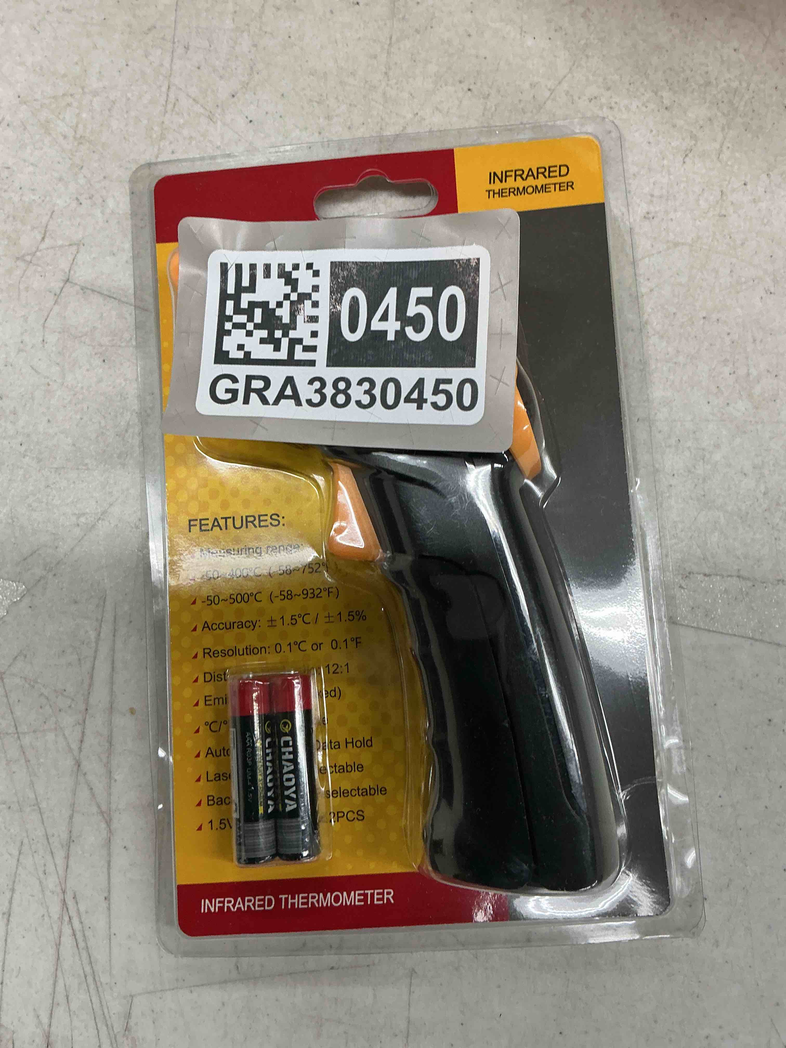 Condition photo showing New/Like New for digital infrared thermometer gun for cooking,bbq,pizza oven,ir thermometer with backlight,-58?~932?(-50?~500?) handheld non contact heat laser temperature gun (not for human)