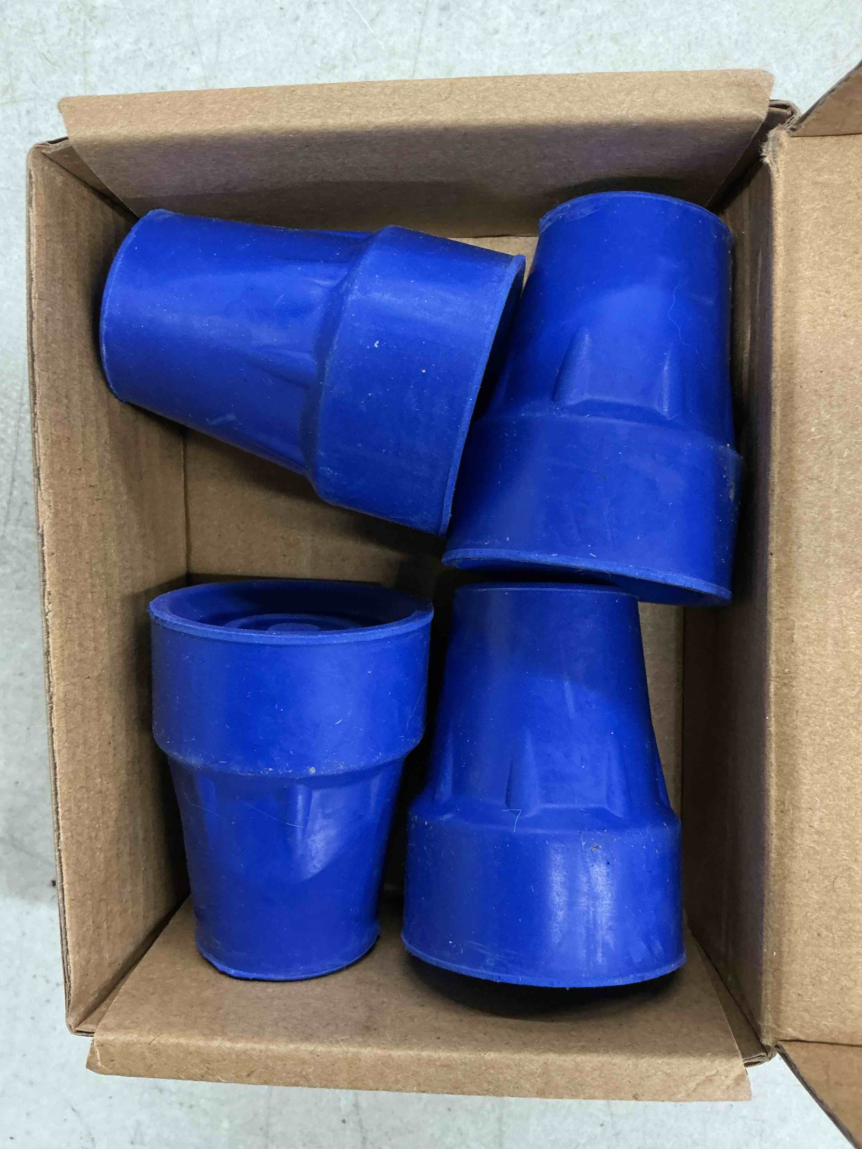 Condition photo showing Good Condition for 4 pack replacement rubber cane tips 3/4 inch heavy duty rubber crutch tips non slip walker tips for walkers commodes shower chairs canes leg (blue) blue 3/4"