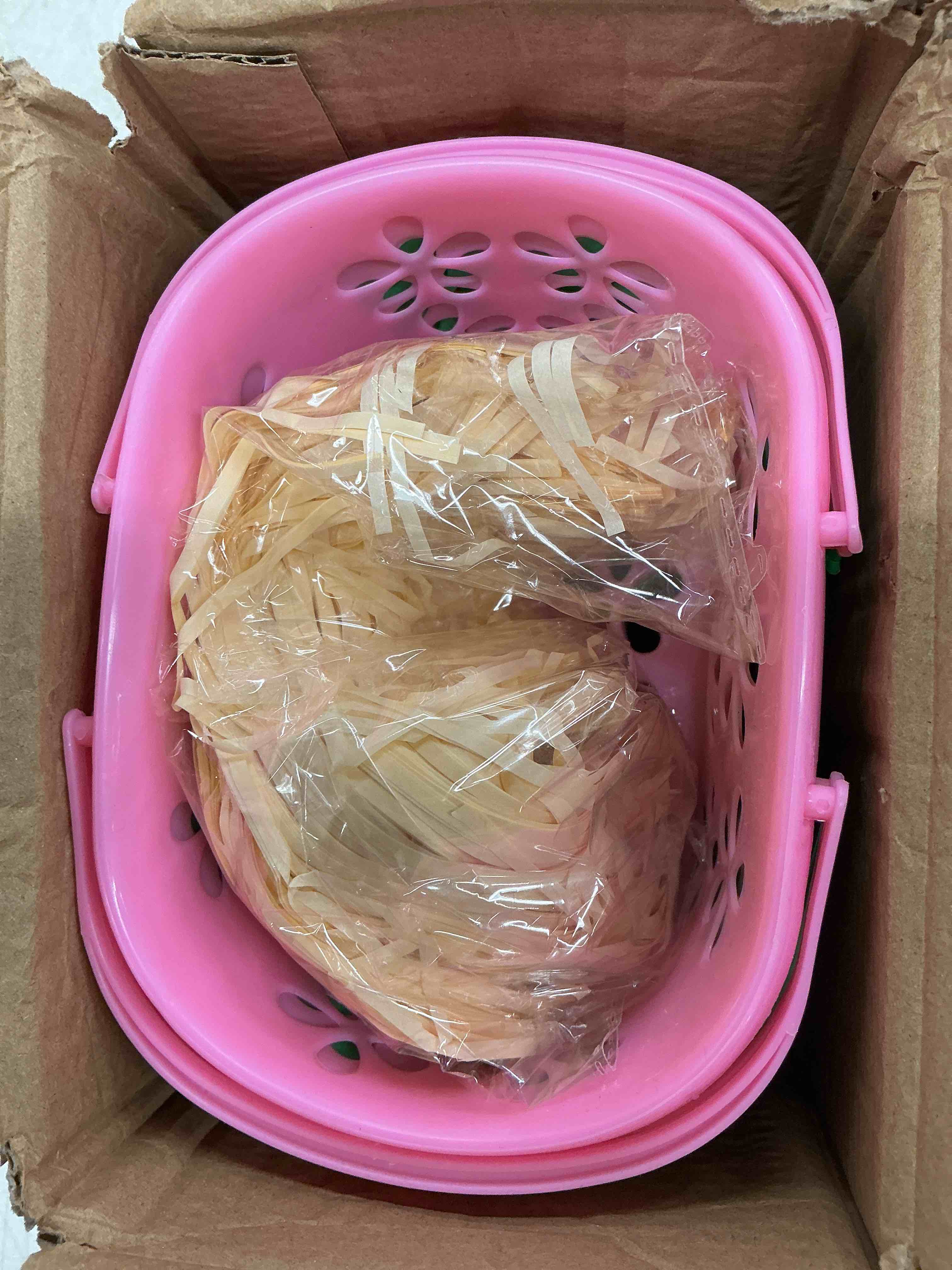 Condition photo showing Good Condition for zcaukya 12 packs easter baskets, 6.5"x4.5"x3.2" colorful kids baskets with handles, empty plastic easter basket for egg hunt party favors
