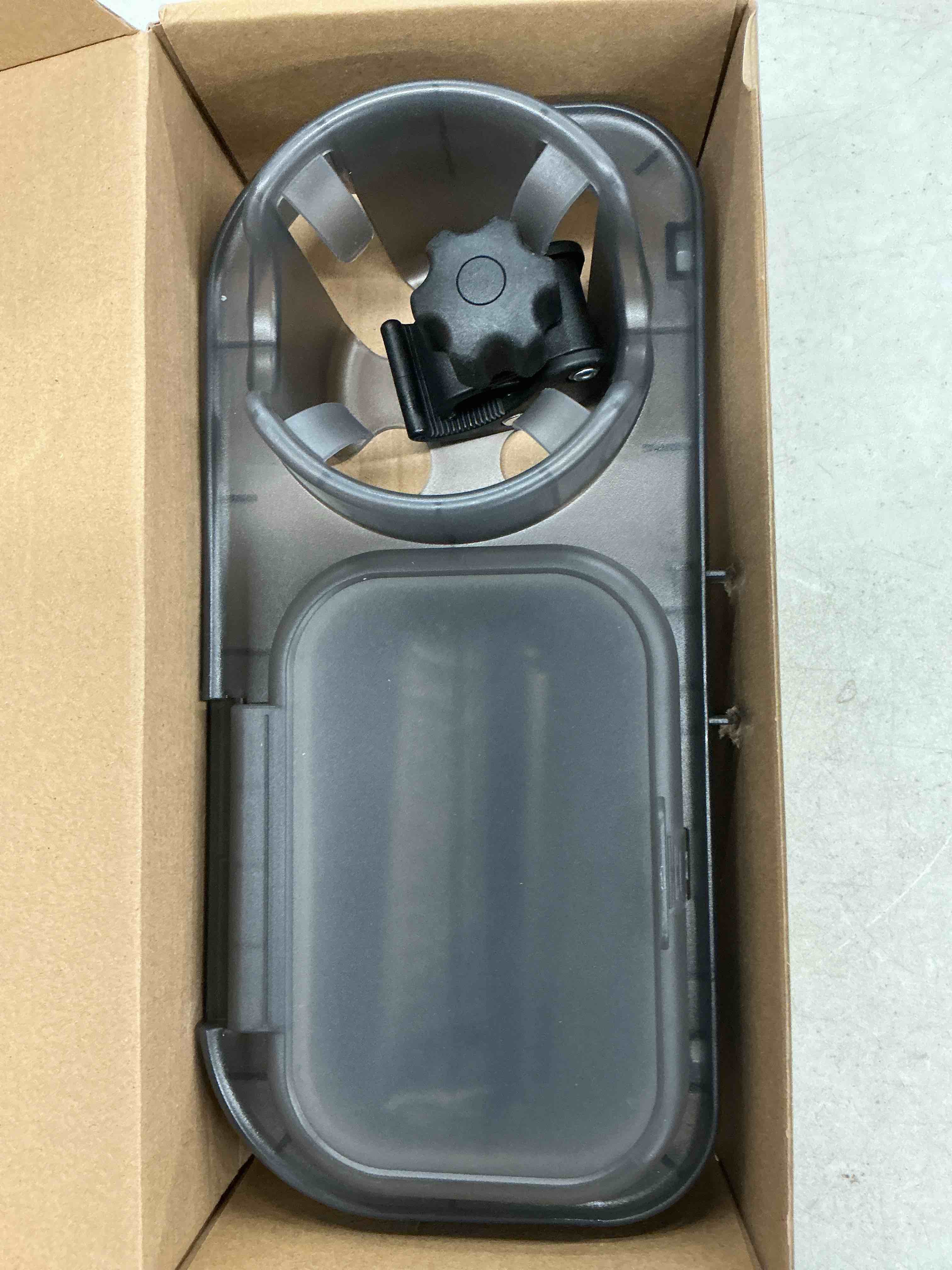 Condition photo showing Good Condition for universal stroller snack tray, 3-in-1 cup holder tray with clamp & silicone arms grip & detachable silicone tray, stroller tray attachment for toddler & kids, snacking on the go