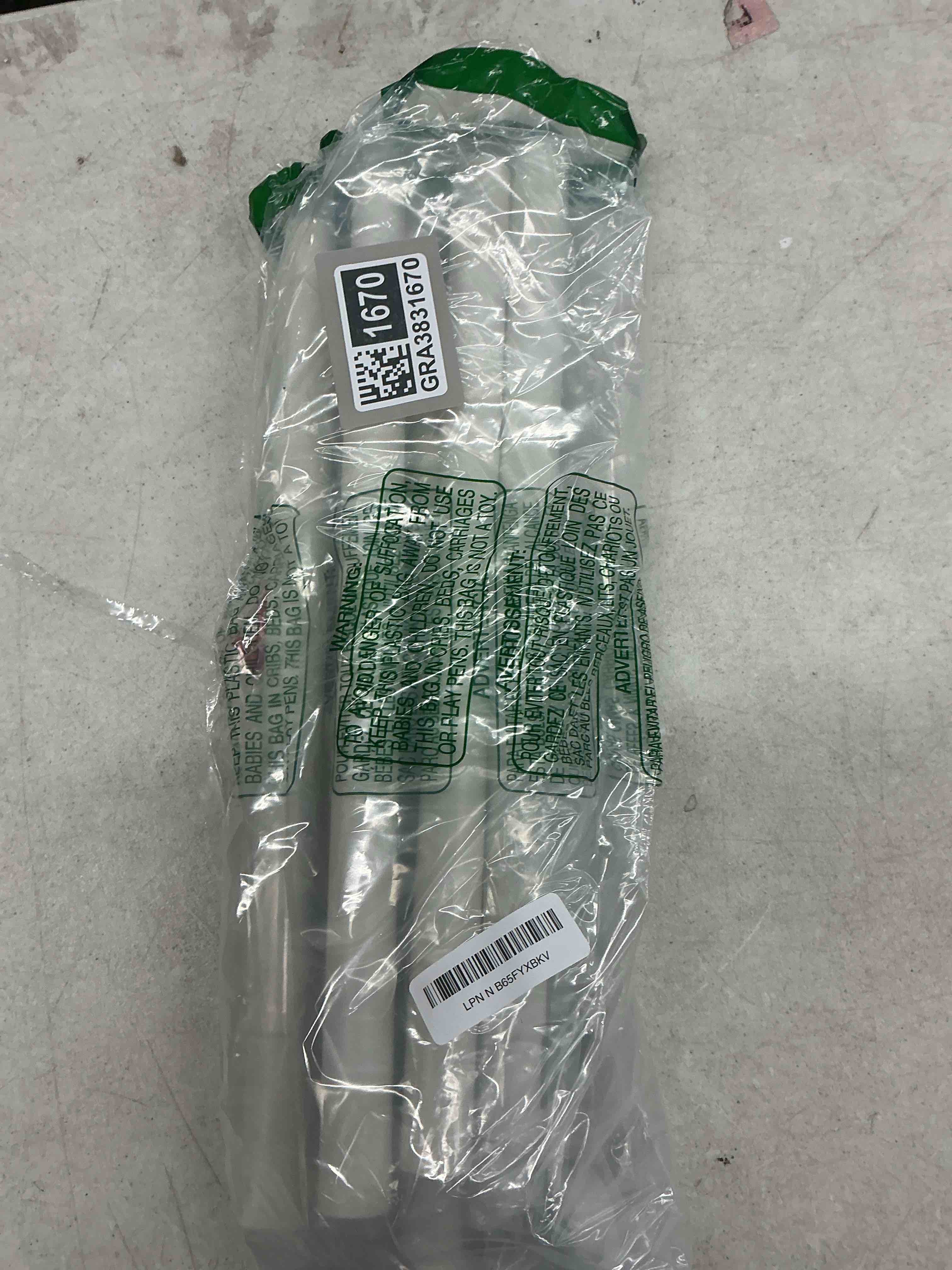 Condition photo showing Good Condition for kamanina white curtain rods for windows 66 to 120 inch (5.5-10 feet), 1 inch heavy duty curtain rod, modern adjustable drapery rods with end cap (32"-120") ivory white 66-120"