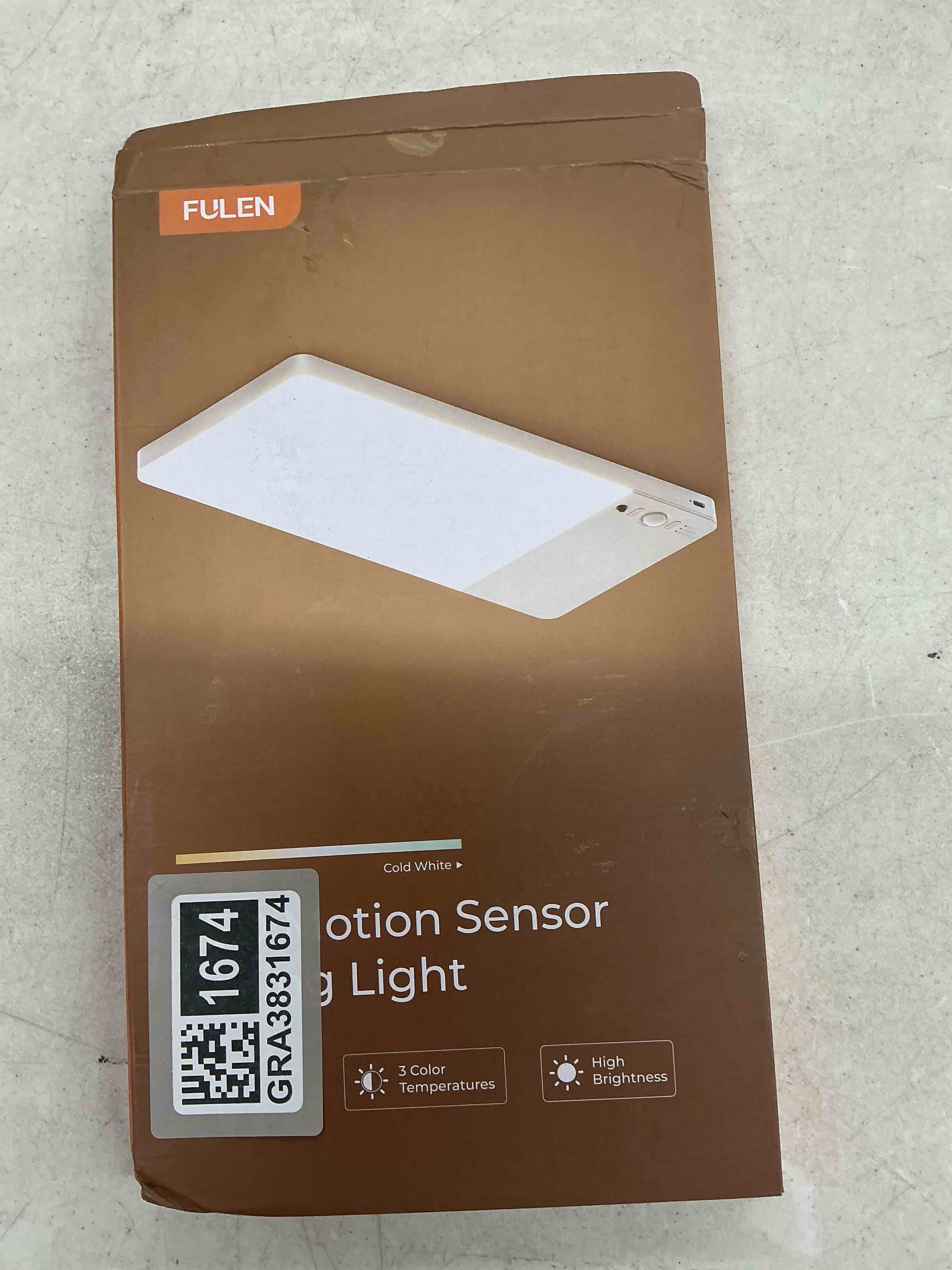 Condition photo showing Good Condition for fulen rechargeable motion sensor ceiling light upgraded,closet light with 12000mah battery, led shower lights, ceiling lamp for bathroom,pantry,garage,remote control white 1 pack