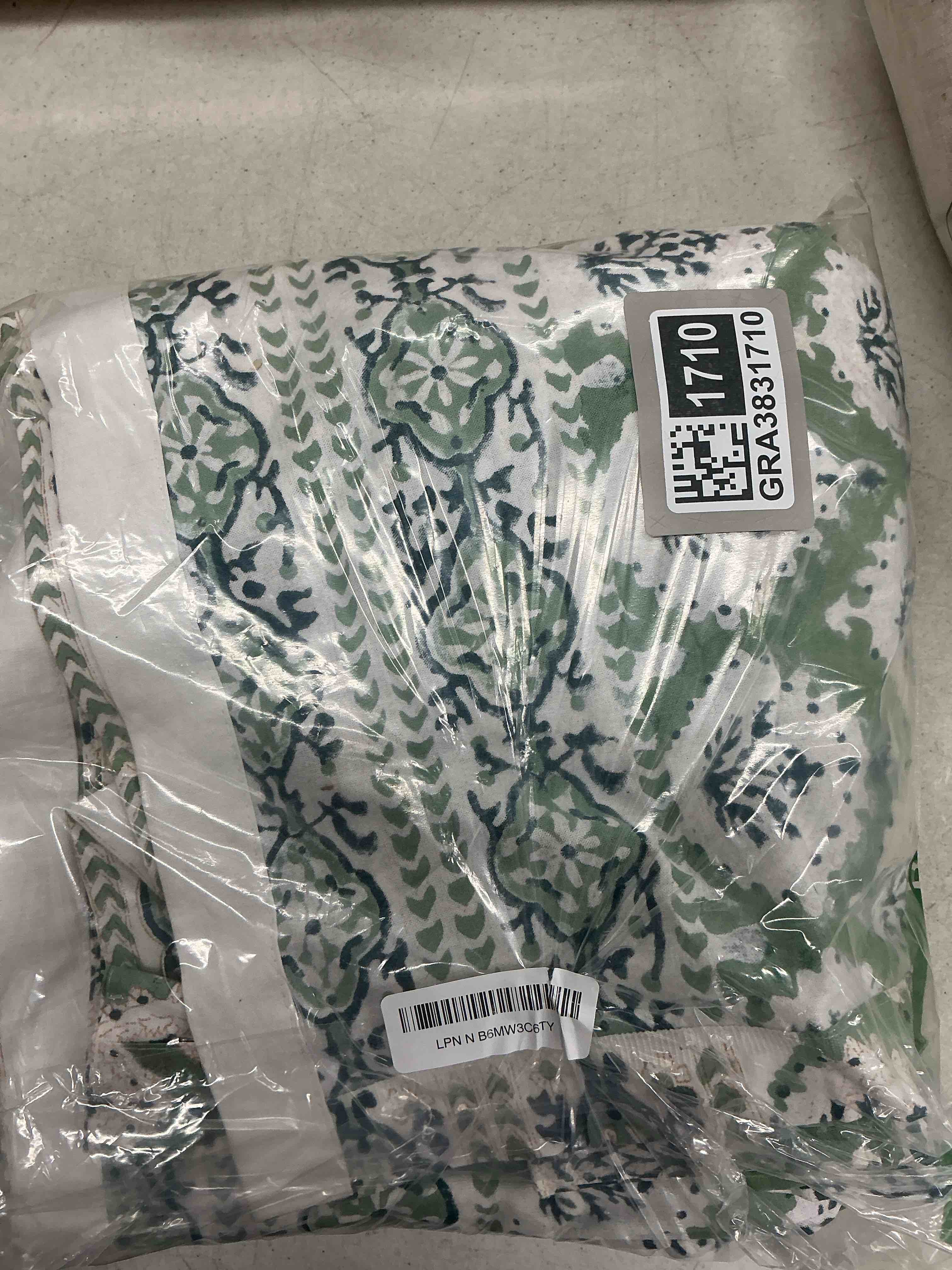 Condition photo showing Good Condition for atosii 100% cotton single panel floral block print curtain, easy hanging with rod pocket & loop, living room, dining room, bedroom light filtering boho curtains, set of 1, 60" w x 84" l, kari green 60"w x 84"l (pack of 1) kari green