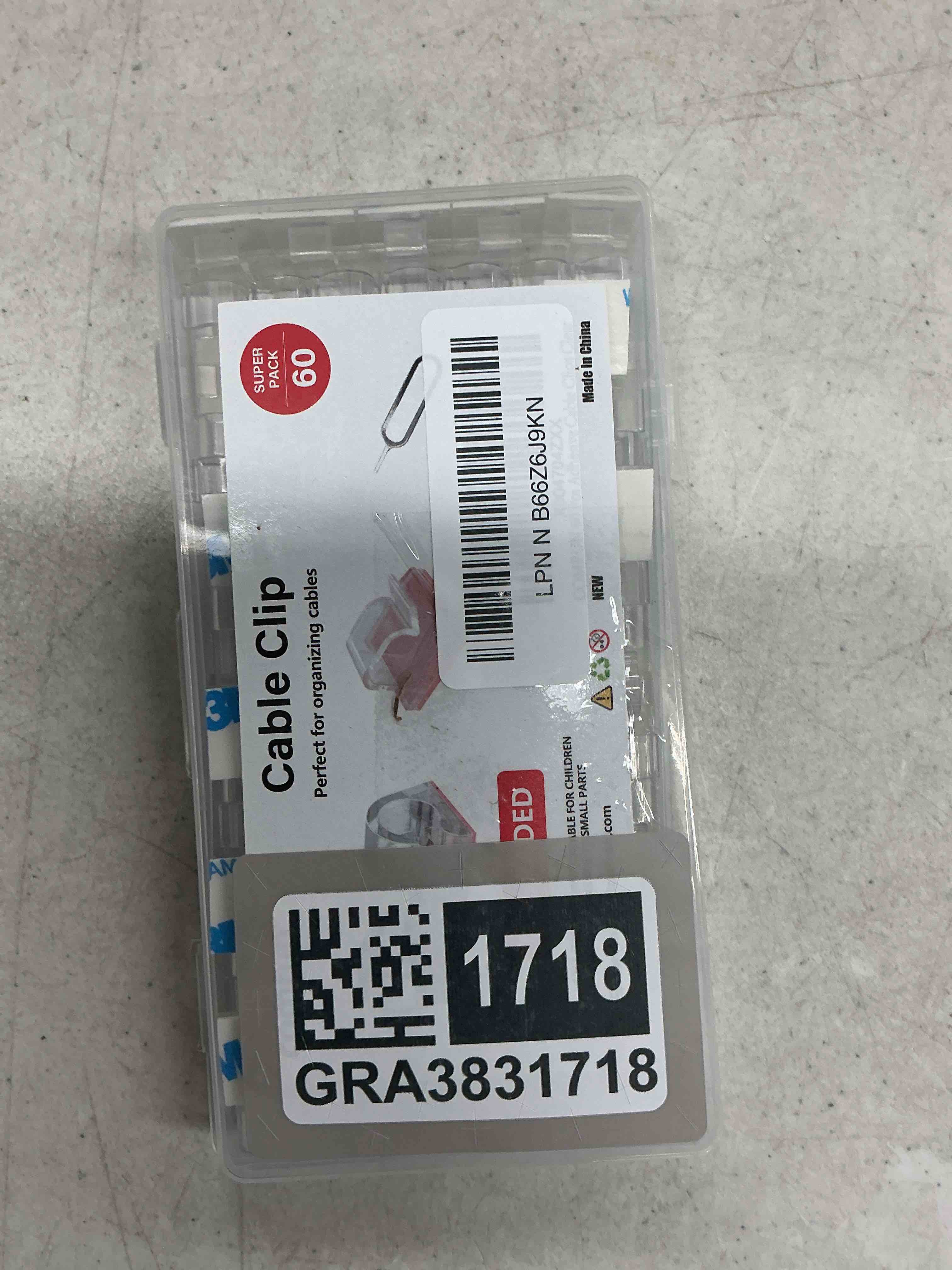 Condition photo showing Good Condition for 45 pcs clear cable clips with 3m adhesive, wire holders under desk, cord management for wall, car, ethernet, pc, christmas light indoor/outdoor m clear