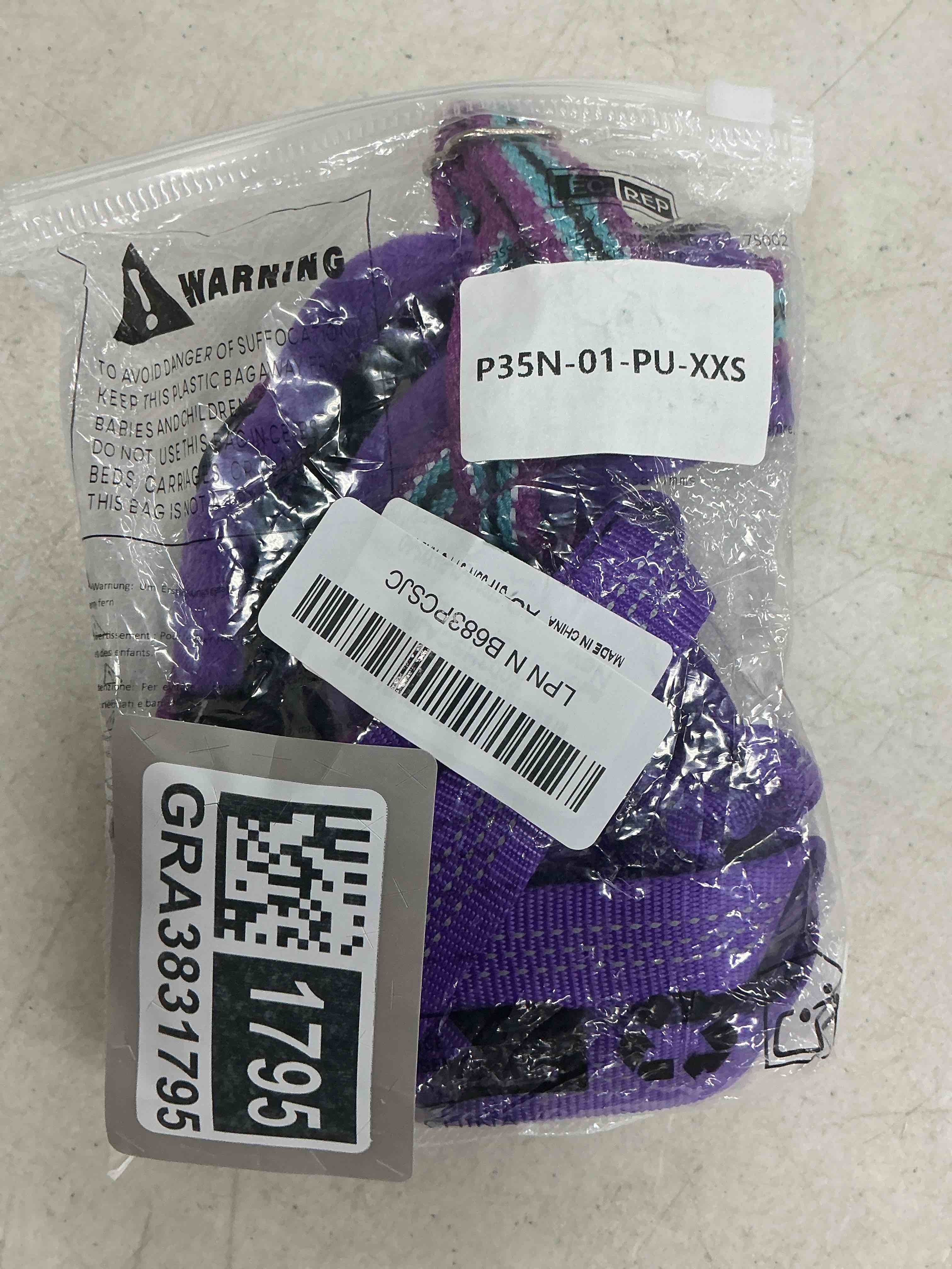 Condition photo showing Good Condition for slowton no pull small dog harness and leash set, puppy soft vest harness neck & chest adjustable, reflective lightweight harness & anti-twist pet lead combo for small medium dogs (pu-front clip, xxs) b-purple - with front clip xx-small