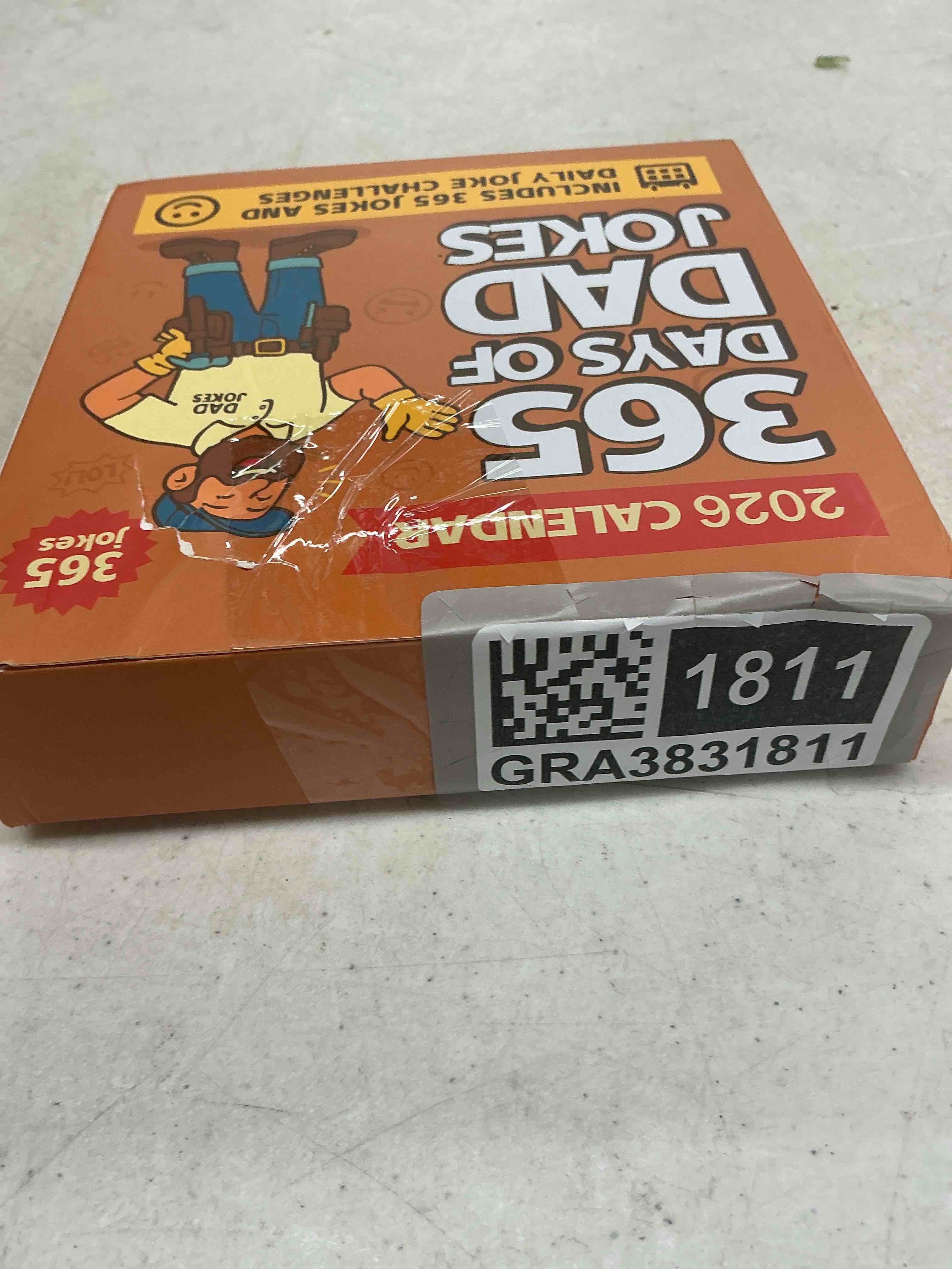 Condition photo showing Good Condition for 2026 desk calendar, daily jokes and fun challenges calendar, one page per day, contains more than 360 jokes and challenges, measures 5.1'' x 5.7'', can stand upright on the desktop, funny gift for dad