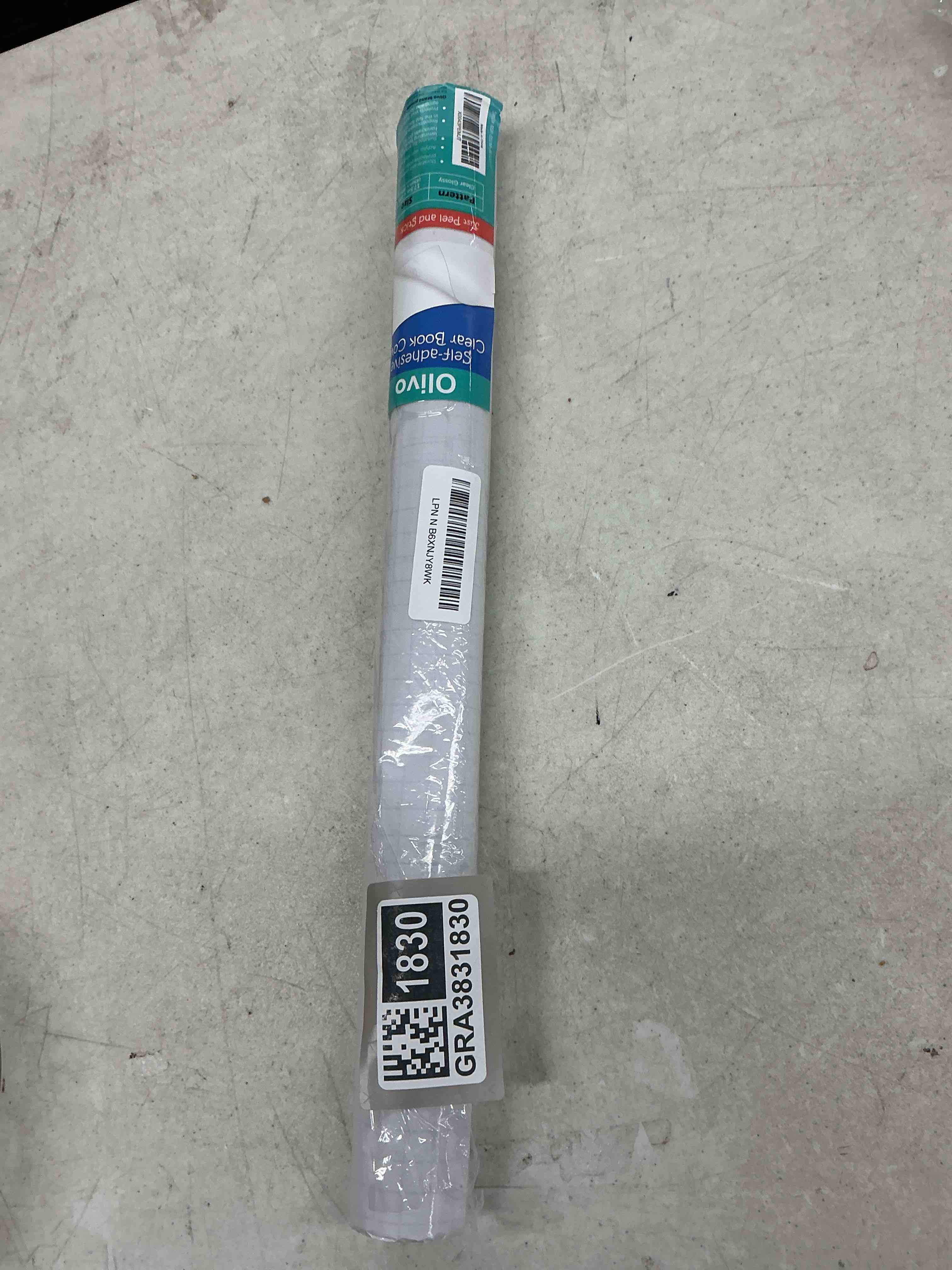Condition photo showing Good Condition for olivo clear contact paper roll for books crafts 17.5 in x 10 ft peel and stick adhesive book cover plastic protector 17.5in x 10ft clear glossy