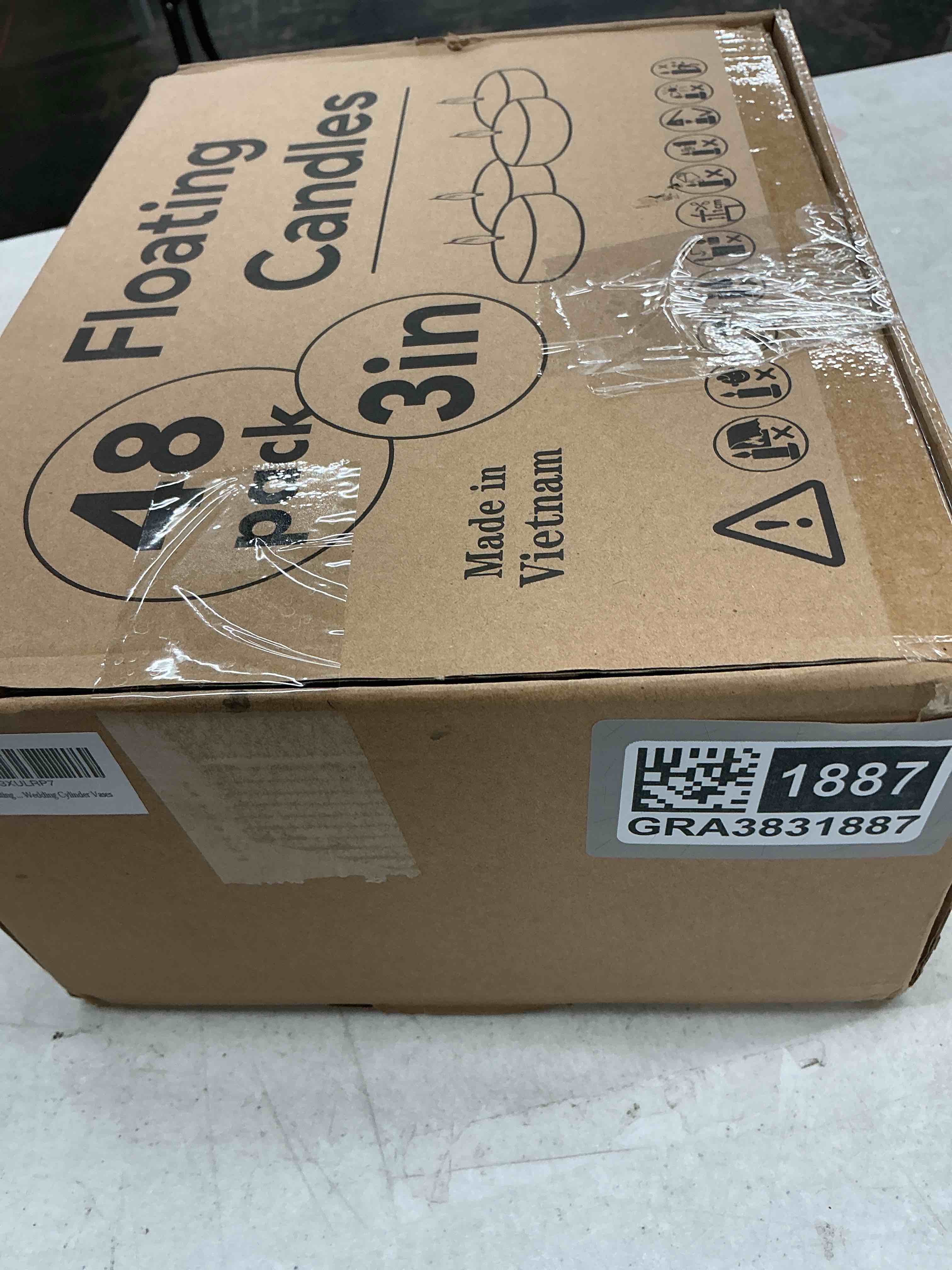 Condition photo showing Good Condition for 48 pack white floating candles 3 inch unscented floating candles for centerpieces 8 hours long burn time-3” floating candle bulk for wedding cylinder vases 3inch 48 pack