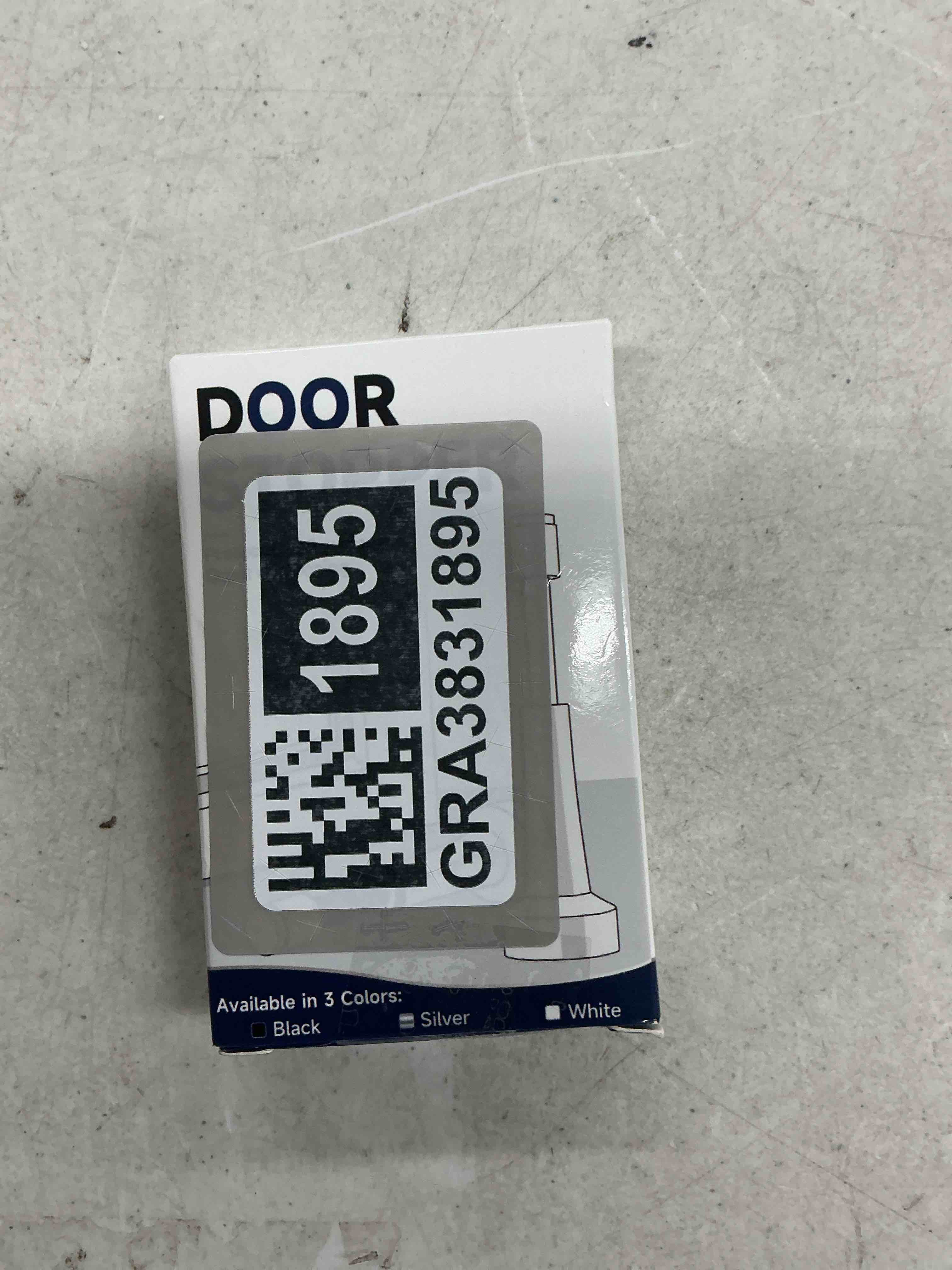 Condition photo showing Good Condition for adjustable door stoppers for bottom of door, 3.07-4.45 in aluminum white door stop for wall with silicone tip, screw & adhesive installation 1 white