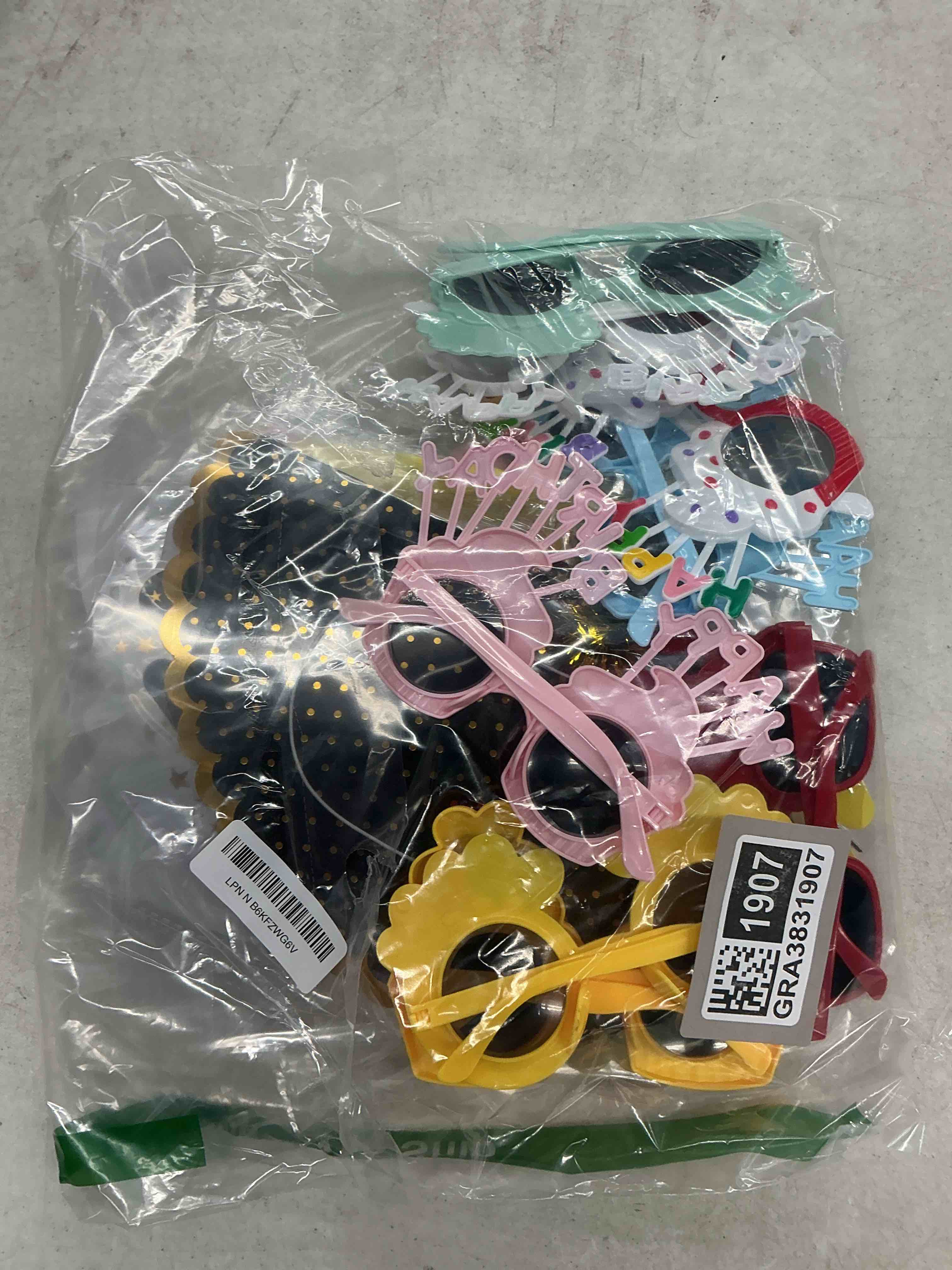 Condition photo showing Good Condition for 20 pcs birthday party hats for adults birthday sunglasses funny rainbow party cone hats with pom poms photo props supplies(bright style)
