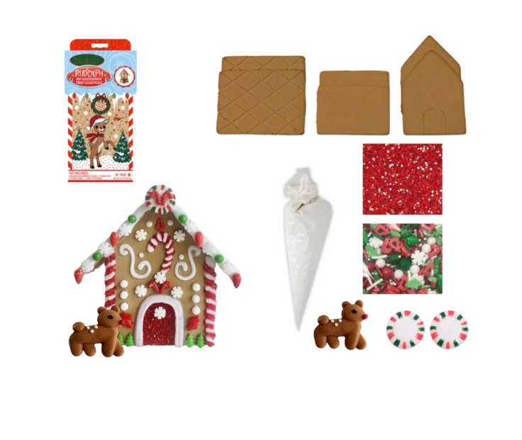 Bakery Bling Rudolph the Red-Nosed Reindeer Traditional Holiday Mini House Kit, 14.1 oz, Fully Baked