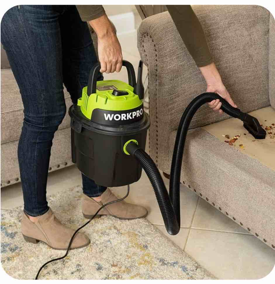 WORKPRO Wet Dry Vacuum 2.5 Gallon 3 Peak Horsepower Portable Shop Vacuum Cleaner Black W125080A