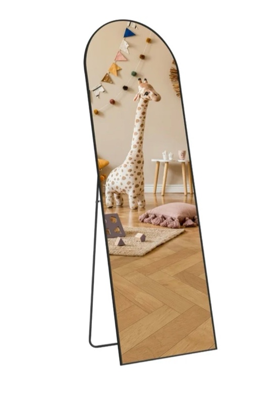 CONCETTA 64"x21" Arched Full Length Mirror, Full Body Standing Mirror Floor Mirrors, Black