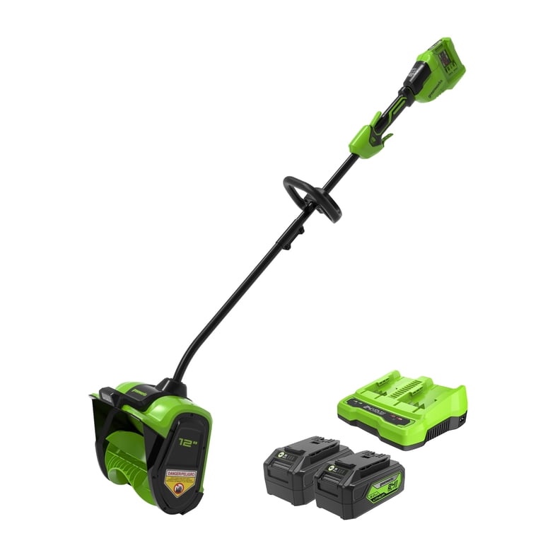 Greenworks 48V (24V x 2) 12" Cordless Battery Snow Shovel w (2)4.0Ah Battery & Dual Port Charger