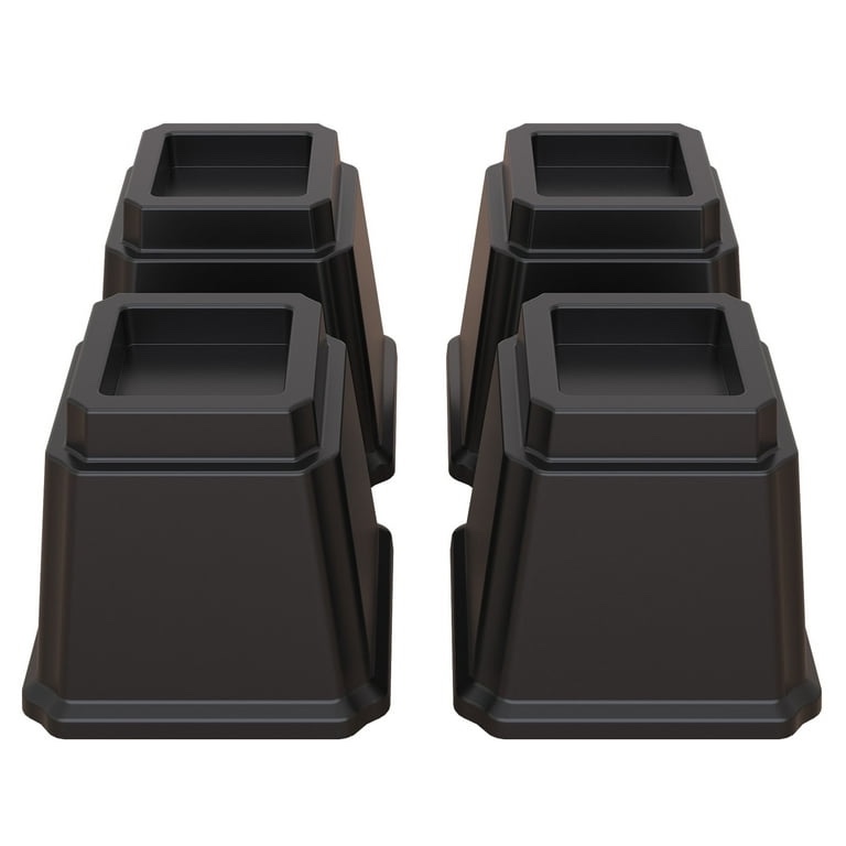 Lutown-Teen Bed Risers 4 inch Heavy Duty Furniture Risers for Sofas, Chair Risers Sofa Risers Table Risers Set of 4 Pack, Black
