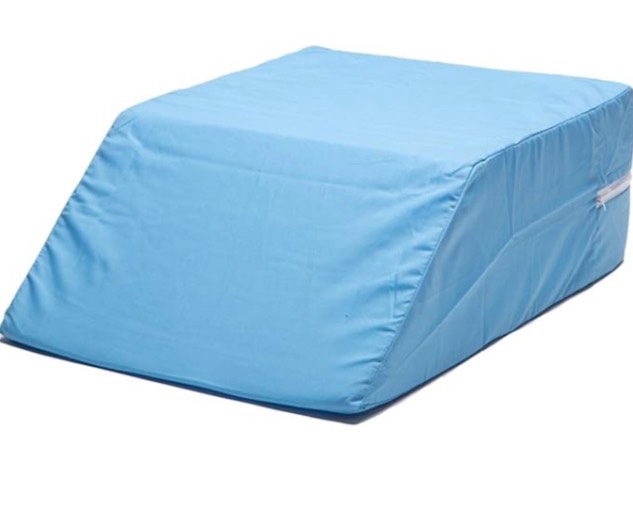 Hermell Zero Gravity Leg Elevation Pillow, Post-Surgery, Leg Pain, Back Injury, Sciatica Pain Relief, Removable Cover - Blue