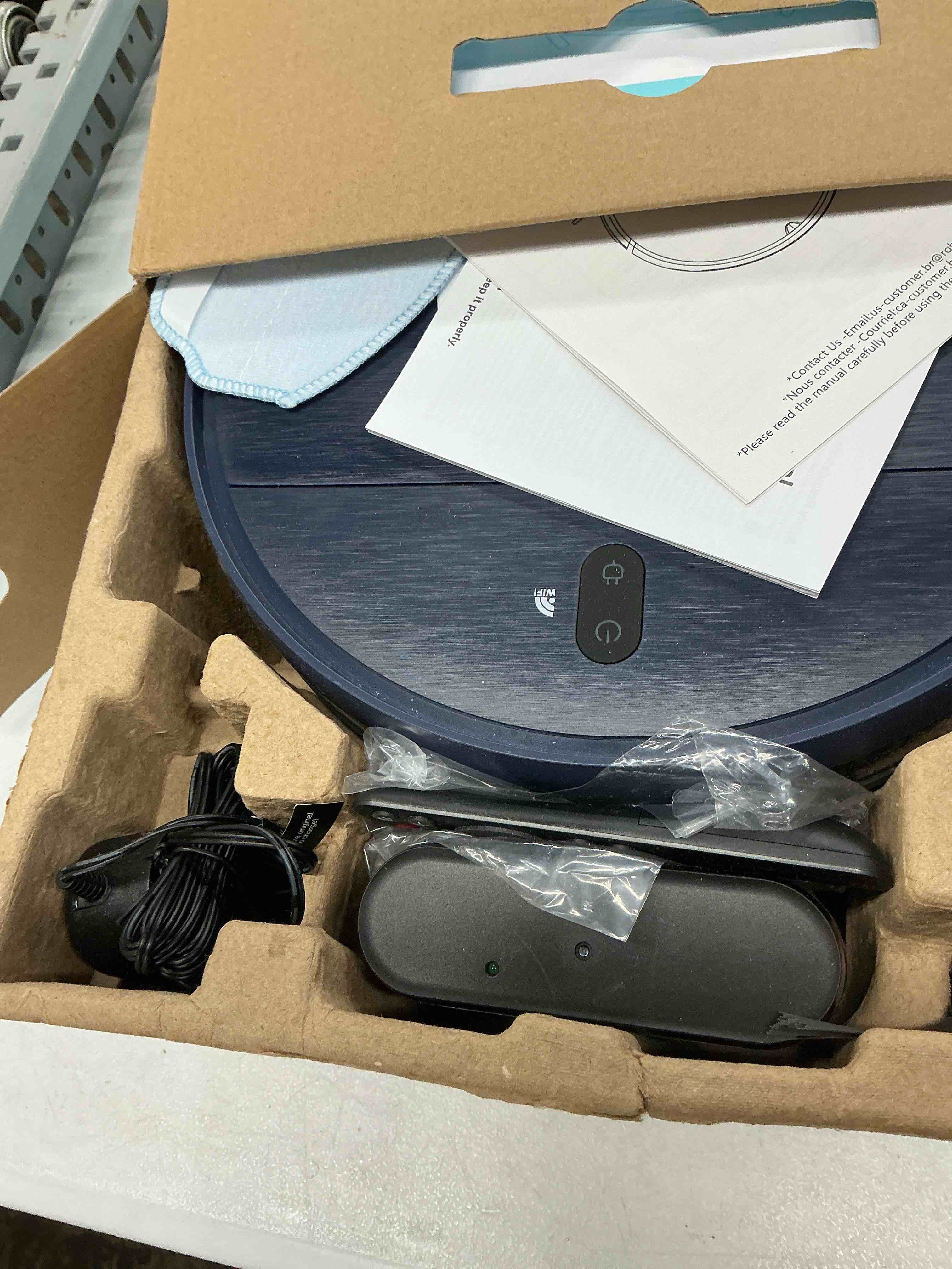 Condition photo showing Good Condition for zcwa robot vacuum and mop combo, anti-hair tangle design for pet hair,self-charging, powerful suction, app/remote/voice control, ideal for hard floors, carpets br151 blue