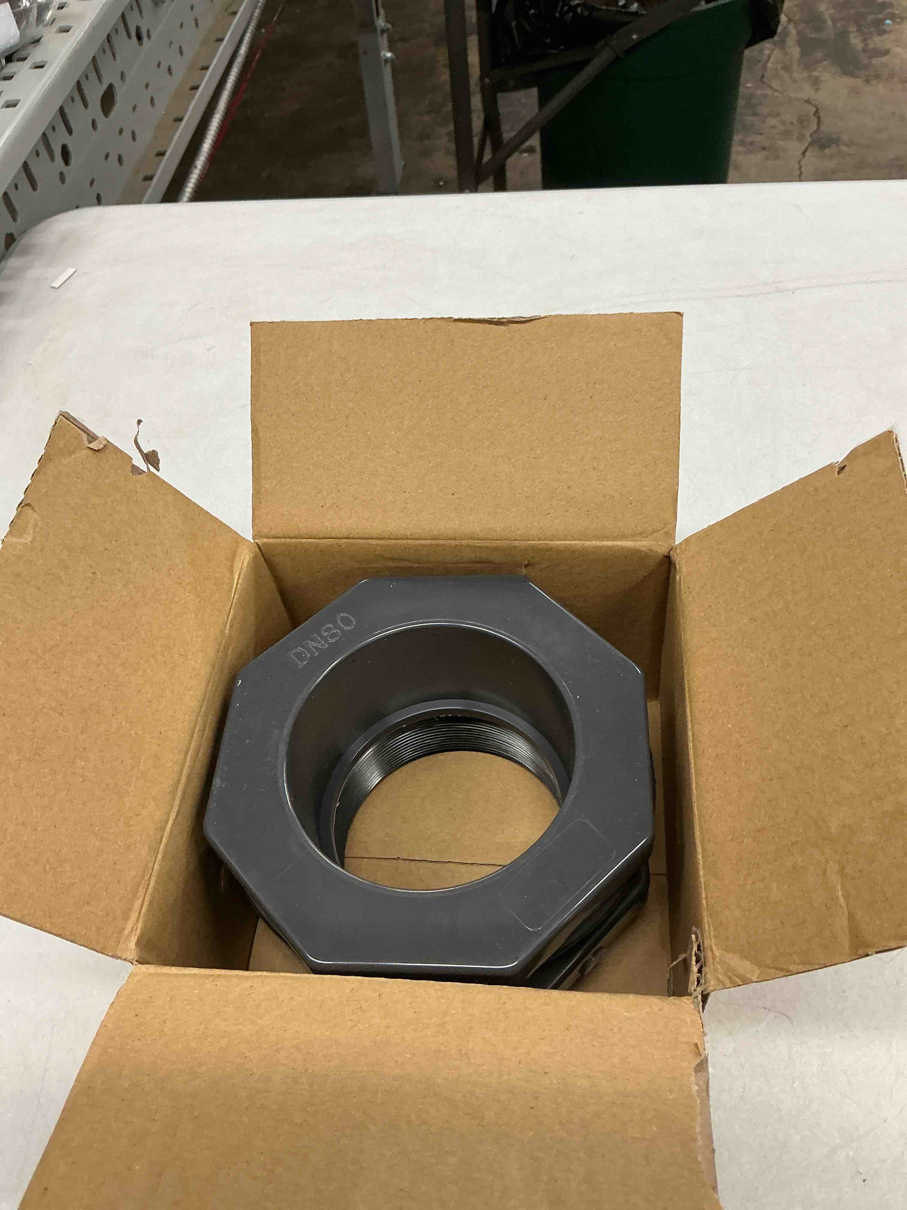 Condition photo showing Good Condition for 1 pcs 3 inch bulkhead fitting pvc - heavy-duty plumbing kit for water tank, aquariums, rain barrels & pools with reinforced seals (female/internal thread, requires 4-1/2" hole saw) 3 inch 1