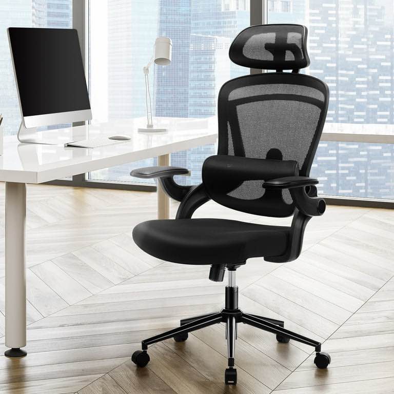 edx Ergonomic Office Chair, Mesh Computer Desk Chair with Lumbar Support, 275lb, Black