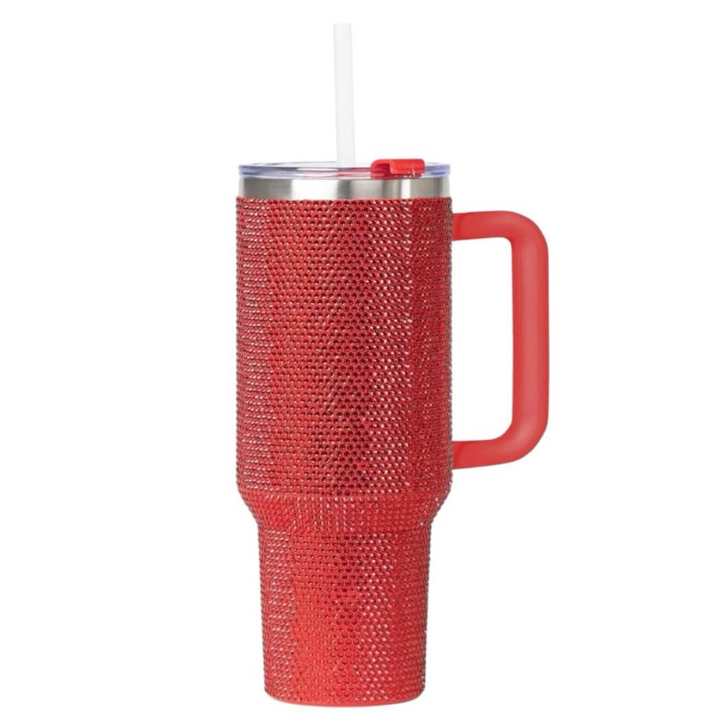 insulated tumbler with handle lid and straw 40 fl oz (1200 ml) double-wall travel