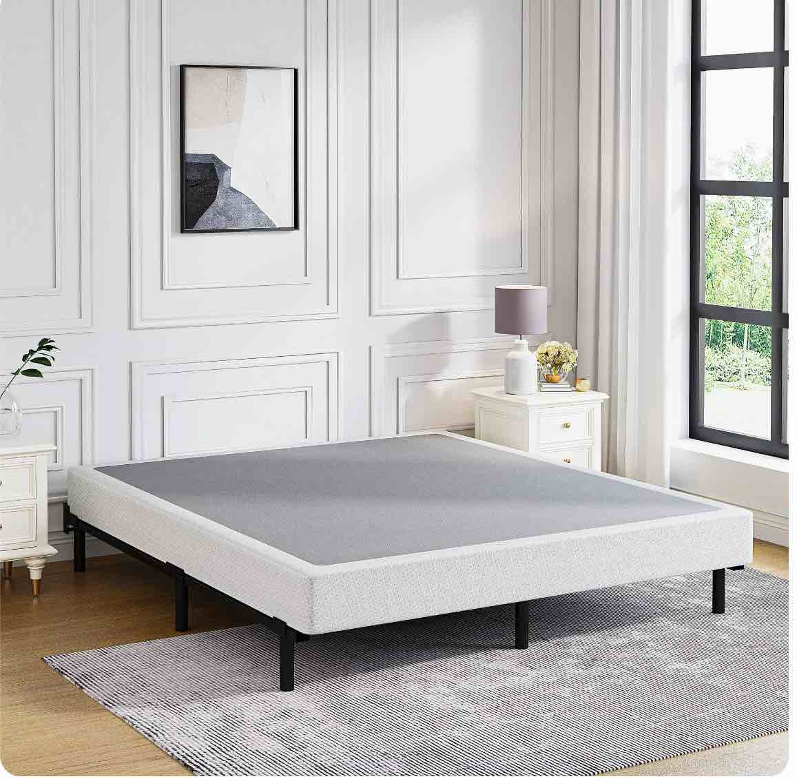 QFTIME 5" Metal Queen Box Spring, Mattress Foundation, Heavy-Duty, Easy Assembly