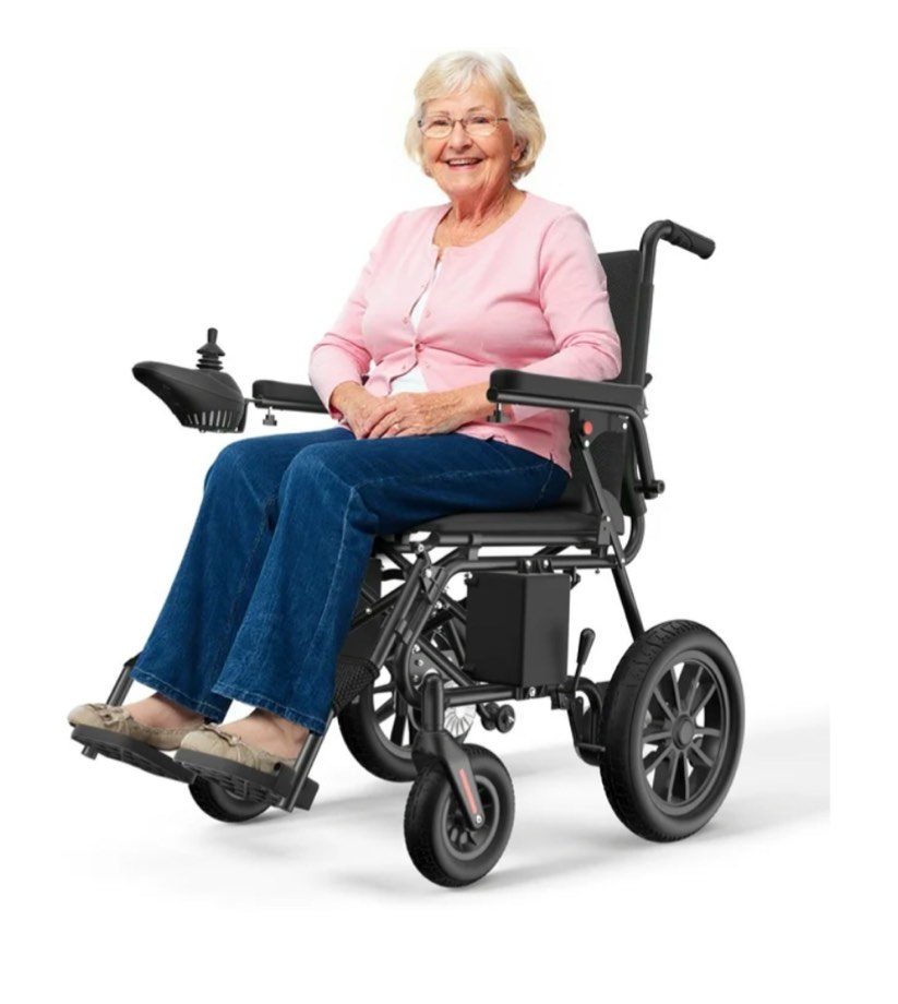 COOLHUT Electric Wheelchair, 20+ Miles Long-Range (350LBS) Lightweight Portable Electric Wheelchair for Adults, Smart Motorized Mobility Scooter with 360° Joystick, 8-Yeas Warranty