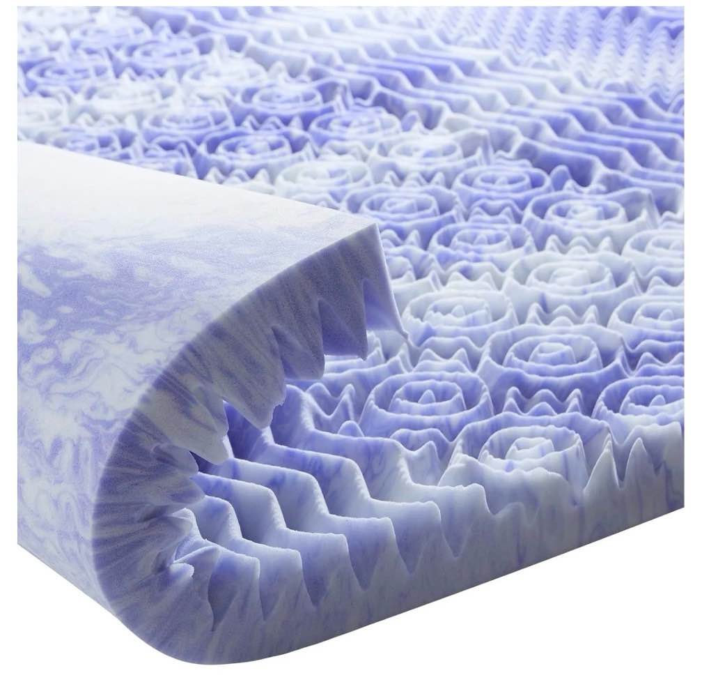 4 Inch 7-Zone Memory Foam Mattress Topper, Cooling Gel Infused Foam Mattress Topper for Back Pain, Certified Purple