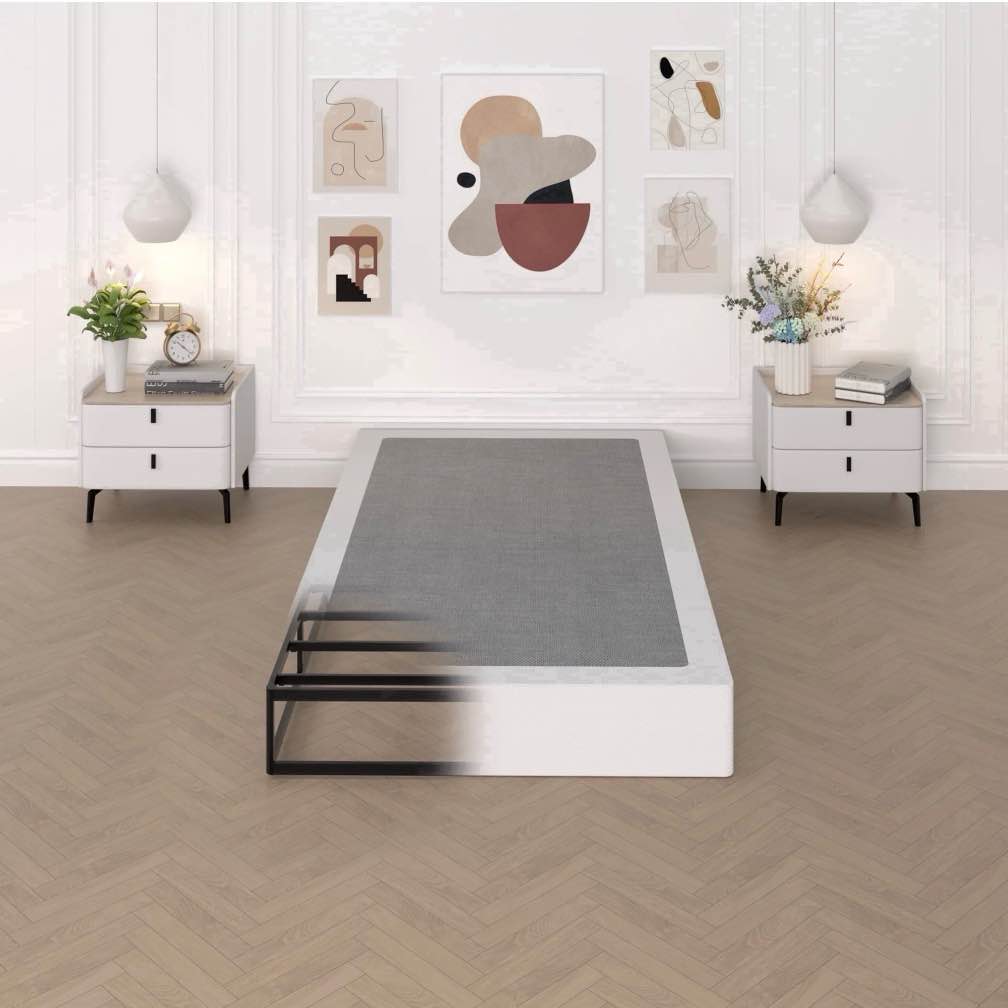 Awesofurni 7 inch Twin Box Spring,Heavy Duty Metal Mattress Foundation with Fabric Cover, Easy Assembly, Noise-Free